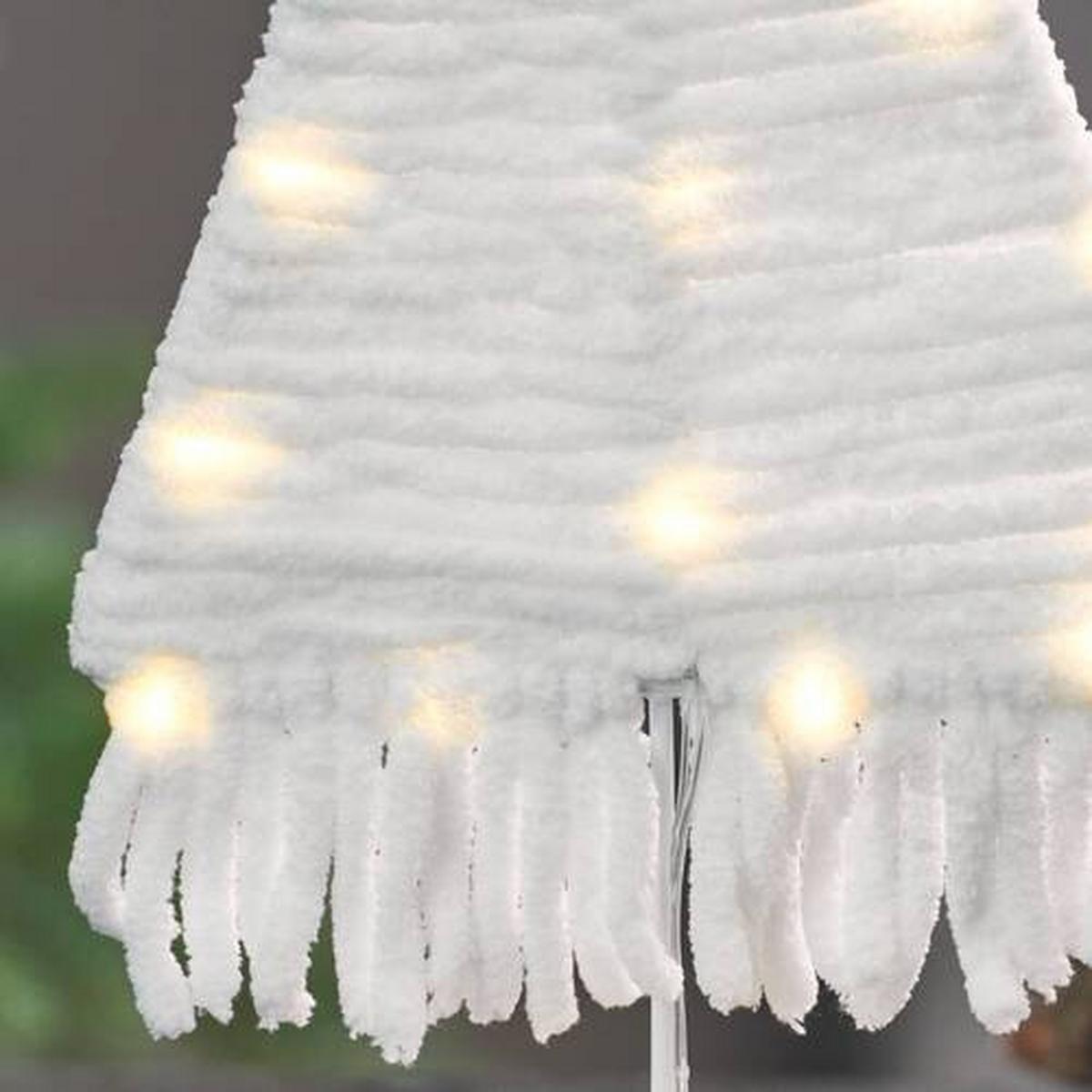Led-díszlámpa Carol - fehér, Konventionell, textil/fa (20/40cm) - Premium Living
