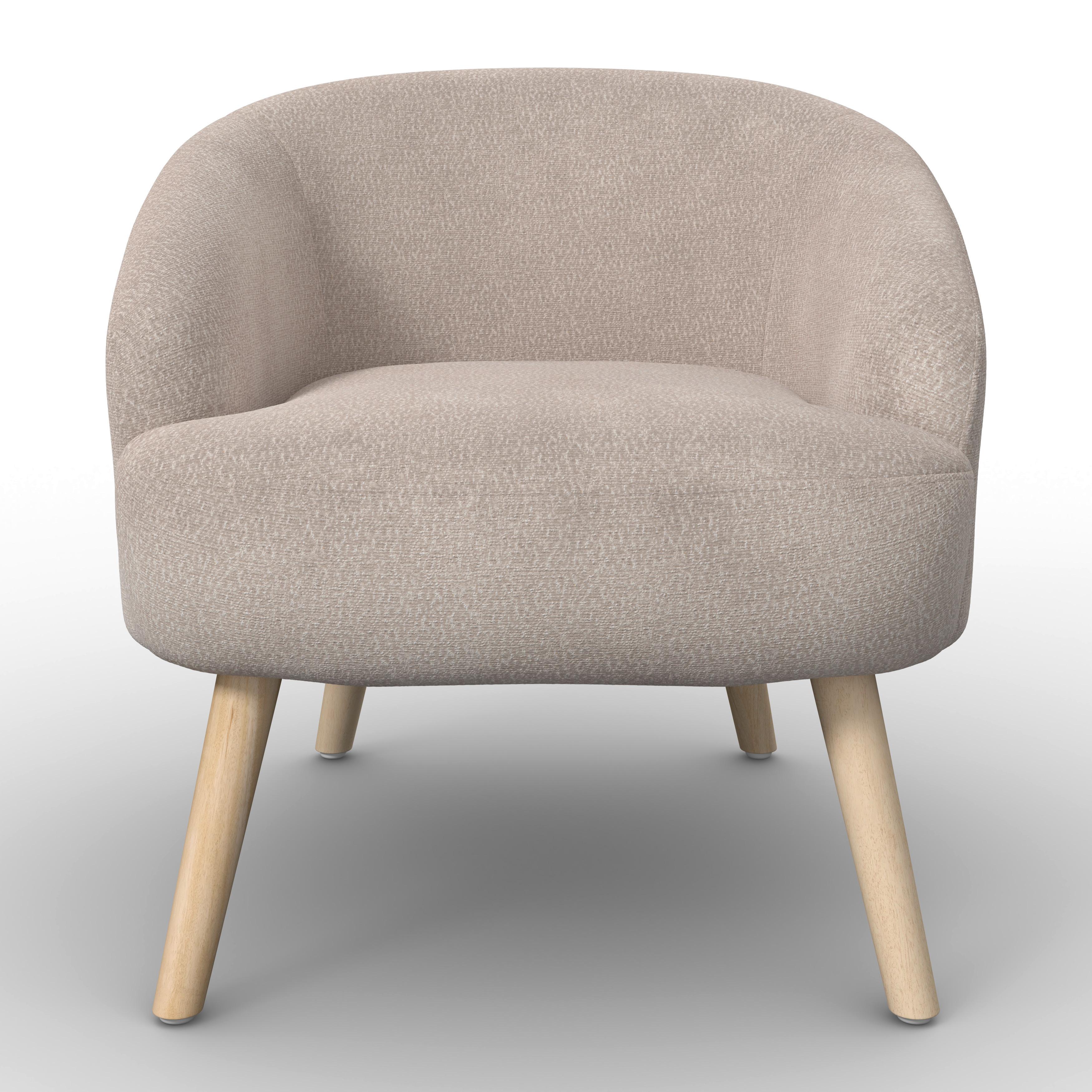 RELAXFÅTÖLJ SONJA - cremefärgad/naturfärgad, Modern, trä/textil (71/66/70cm) - Bessagi Home