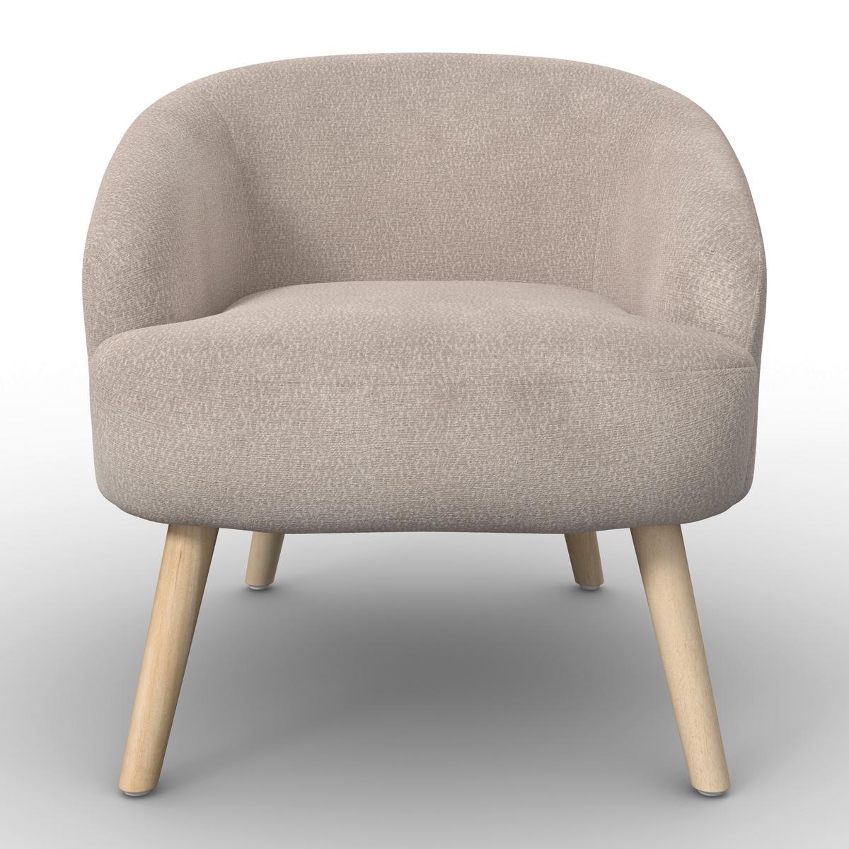 Sessel Sonja Chenille Creme - Creme/Naturfarben, MODERN, Holz/Textil (71/69/68cm)