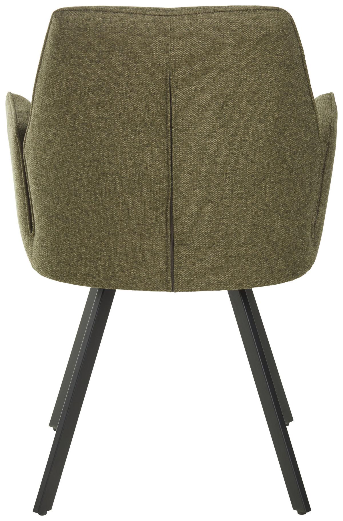 KRZESŁO Z PODŁOKIETNIKAMI DALIA - zielony/czarny, Lifestyle, metal/tkanina (59/88/62.5cm) - MID.YOU