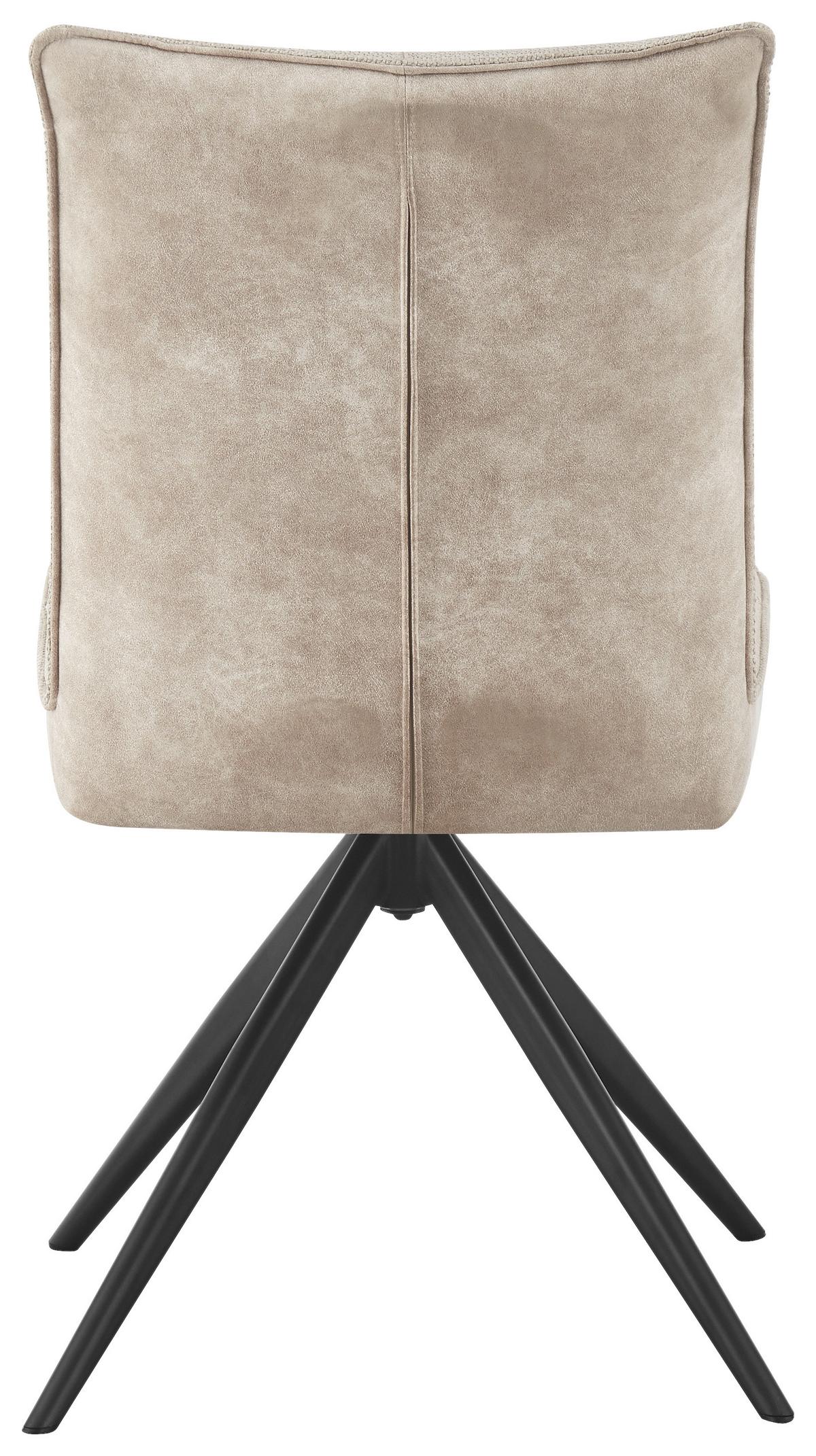 Stuhl Maya Beige - Beige/Schwarz, Modern, Textil/Metall (49/89/65cm) - Premium Living