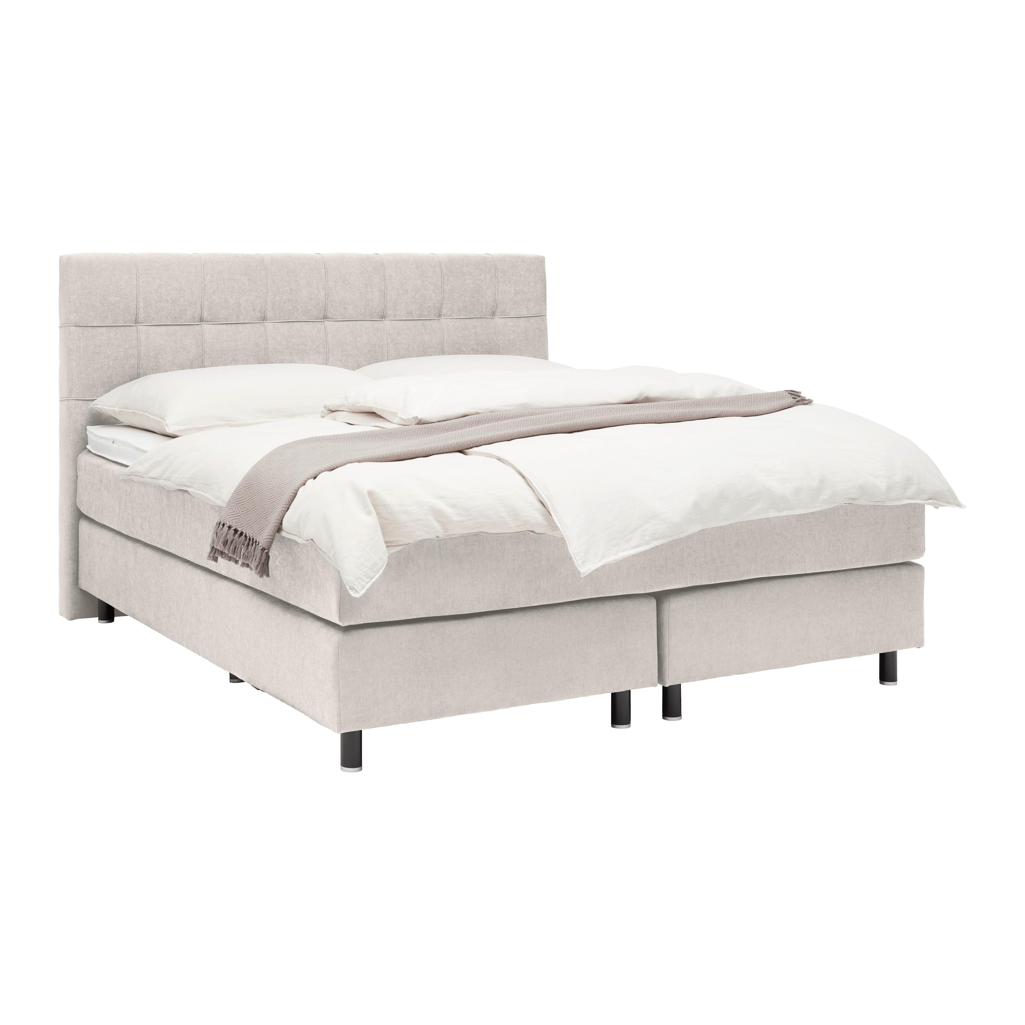 Boxspringbett Primo Beige ca. 180x200cm - Beige, KONVENTIONELL, Holz/Holzwerkstoff (180/200cm) - Premium Living