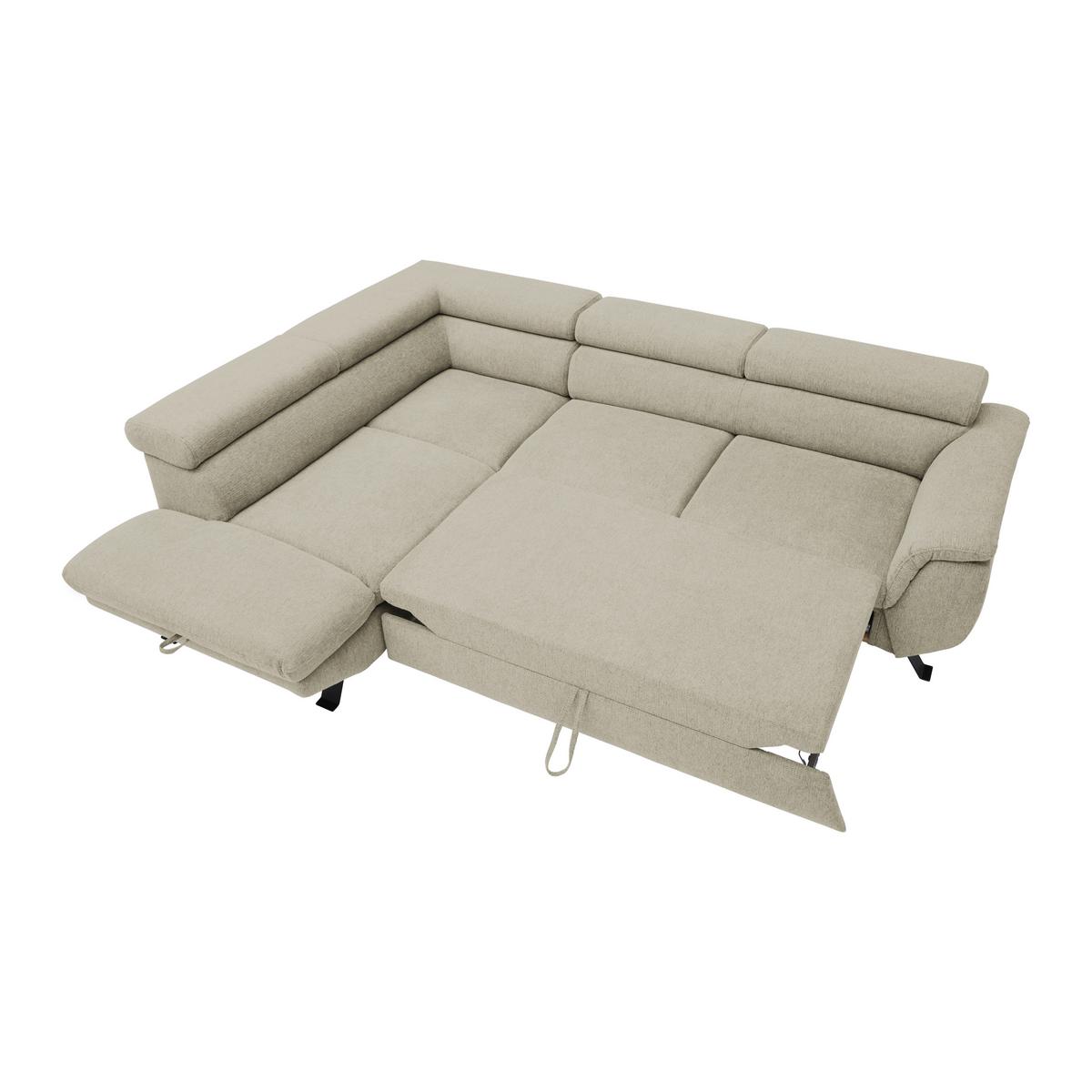 Ecksofa Raven Greige - Greige/Schwarz, MODERN, Textil/Metall (198/257cm) - Mömax