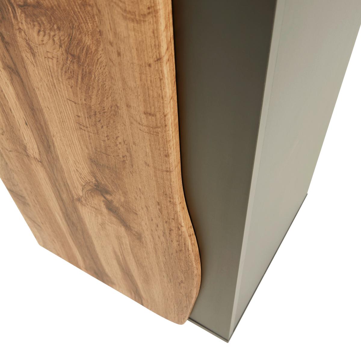 Hochschrank in Eichefarben/Grau - MODERN, Holzwerkstoff/Kunststoff (40/194/35cm) - Premium Living