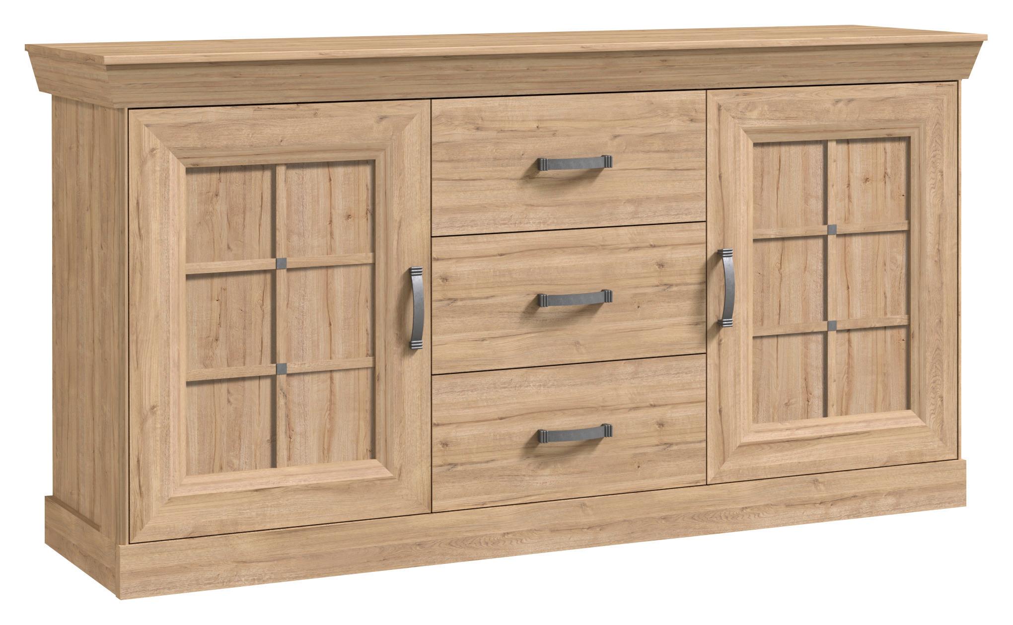 Comodă CANNES - culoare lemn stejar, Romantik / Landhaus, plastic/metal (174/90/47cm) - Premium Living