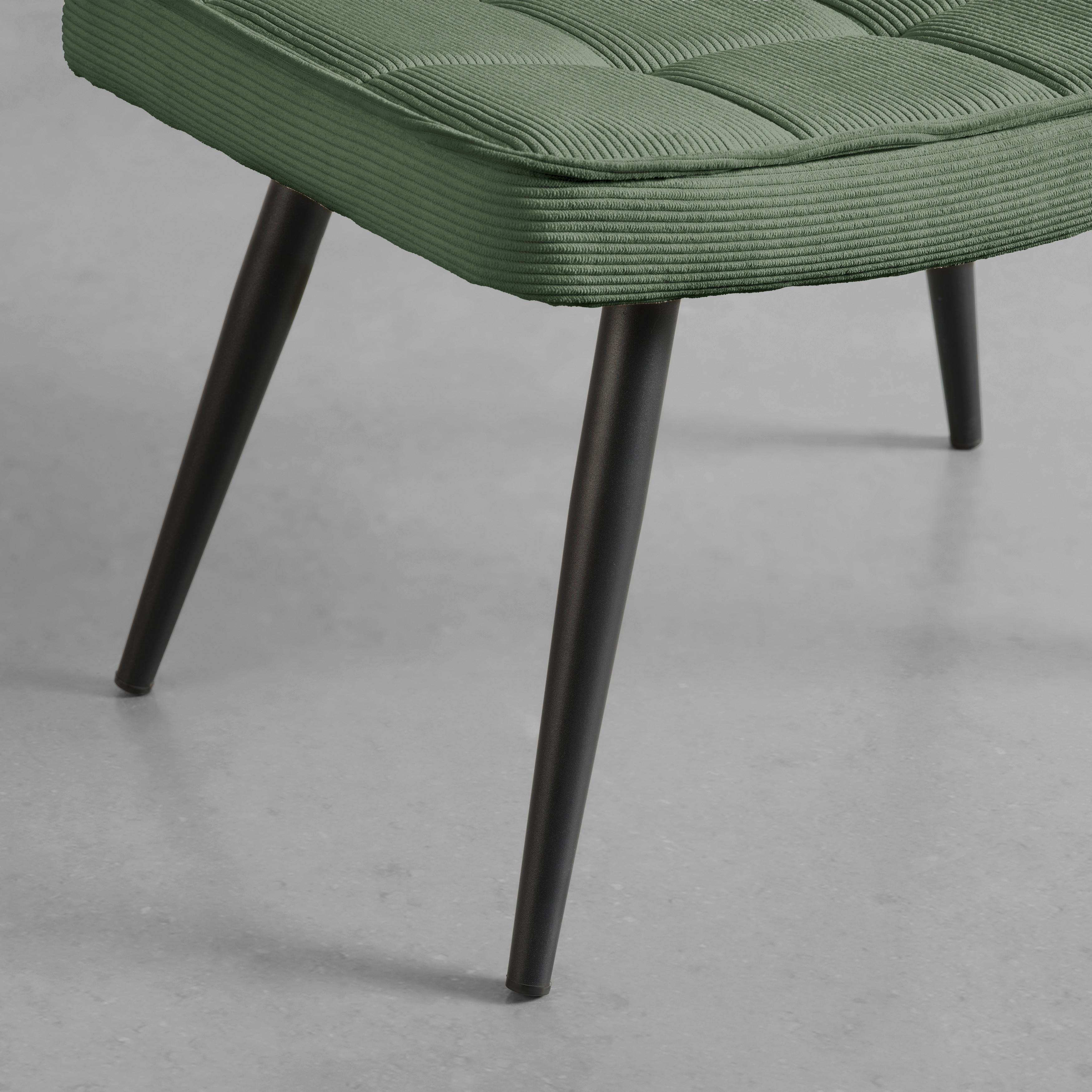 Hocker Gunvor Grün - Schwarz/Grün, MODERN, Holz/Textil (59,5/39/40cm) - Based