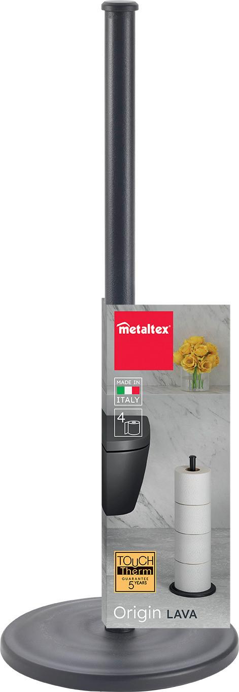 Wc-papír Tartó Lava - fekete, fém (16/46cm) - Metaltex