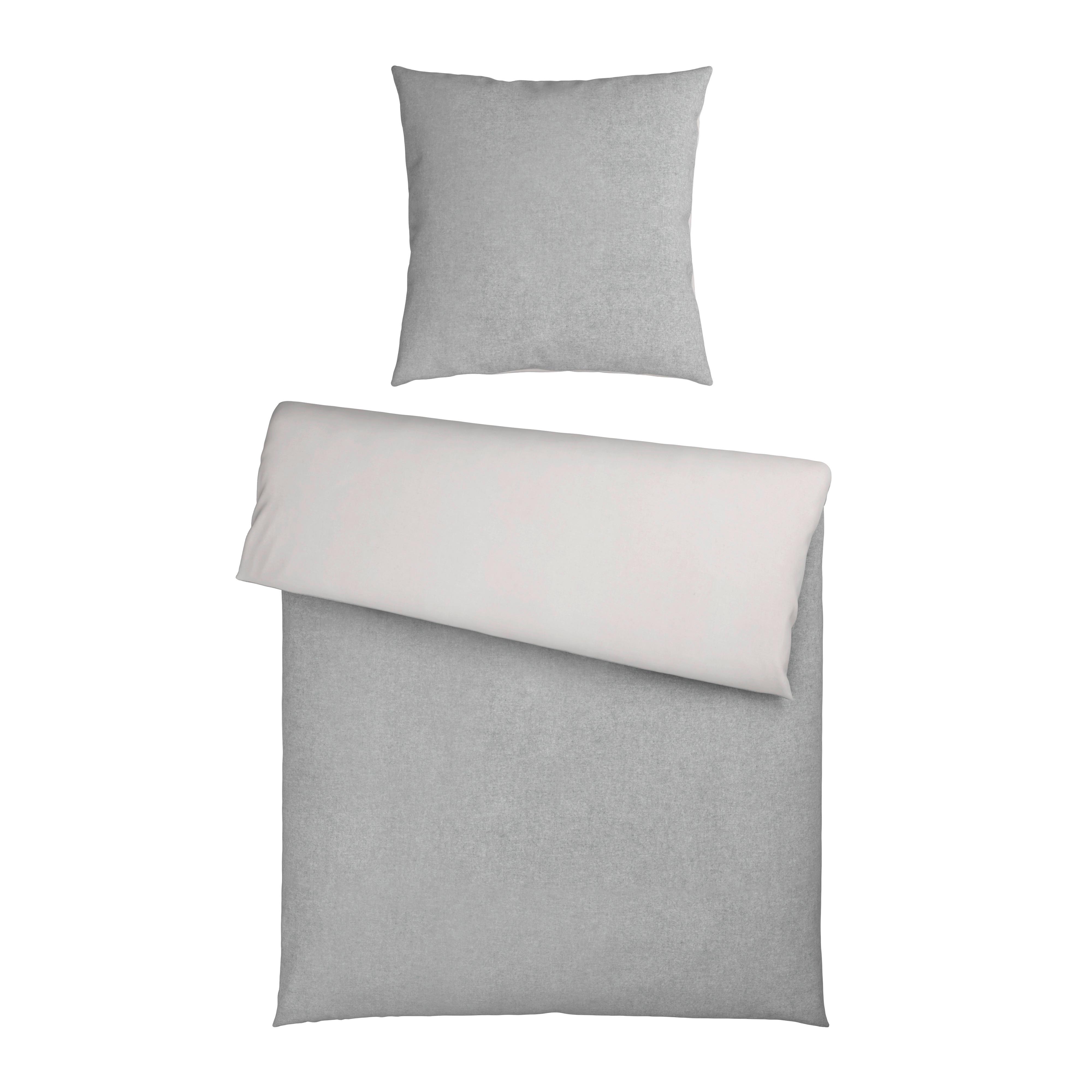 POŚCIEL MELANGE UNI - jasnoszary/niebieskoszary, Basics, tkanina (135/200cm) - Novel