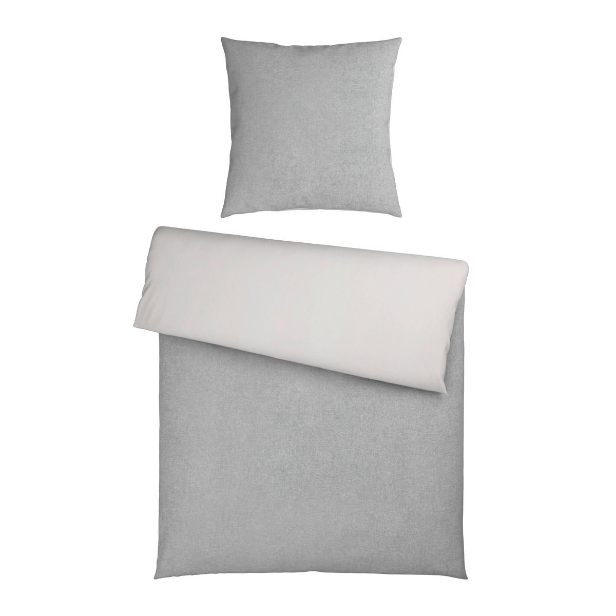 POŚCIEL MELANGE UNI - jasnoszary/niebieskoszary, Basics, tkanina (135/200cm) - Novel