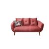 2,5-Sitzer-Sofa Baggio Koralle Velours - Koralle/Buchefarben, MODERN, Holz/Textil (196/94/103cm) - Livetastic