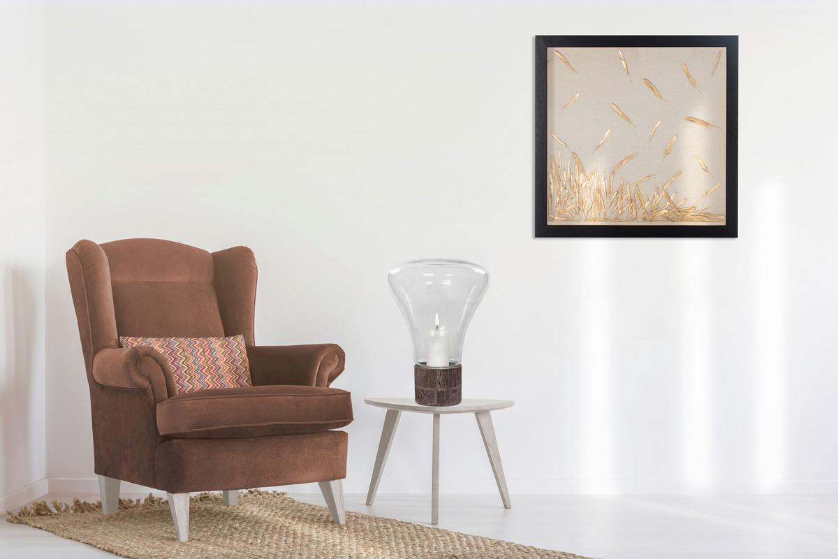 WINDLICHT ERIS - Grau, Lifestyle, Glas/Holzwerkstoff (31/38cm) - Kayoom