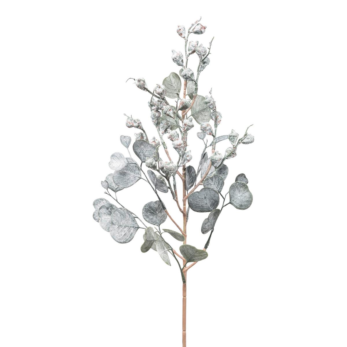 Dekozweig Eukalyptuszweig II Grau/Grün - Grau, KONVENTIONELL, Kunststoff (53cm) - Modern Living