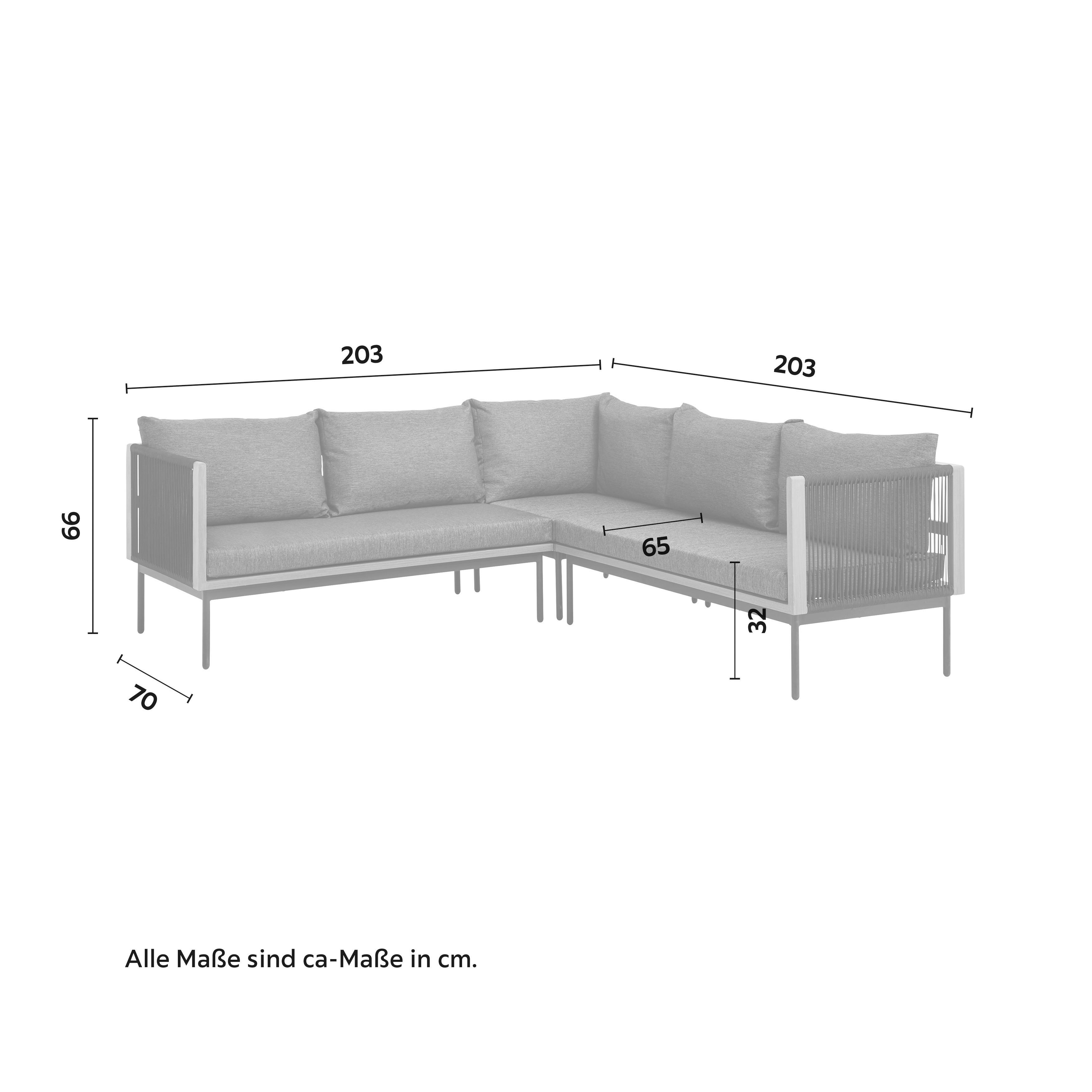 Lounge Garnitura Bella, Črna, Temno Siva, Aluminij, Steklo - temno siva/črna, Moderno, kovina/umetna masa - Bessagi Garden