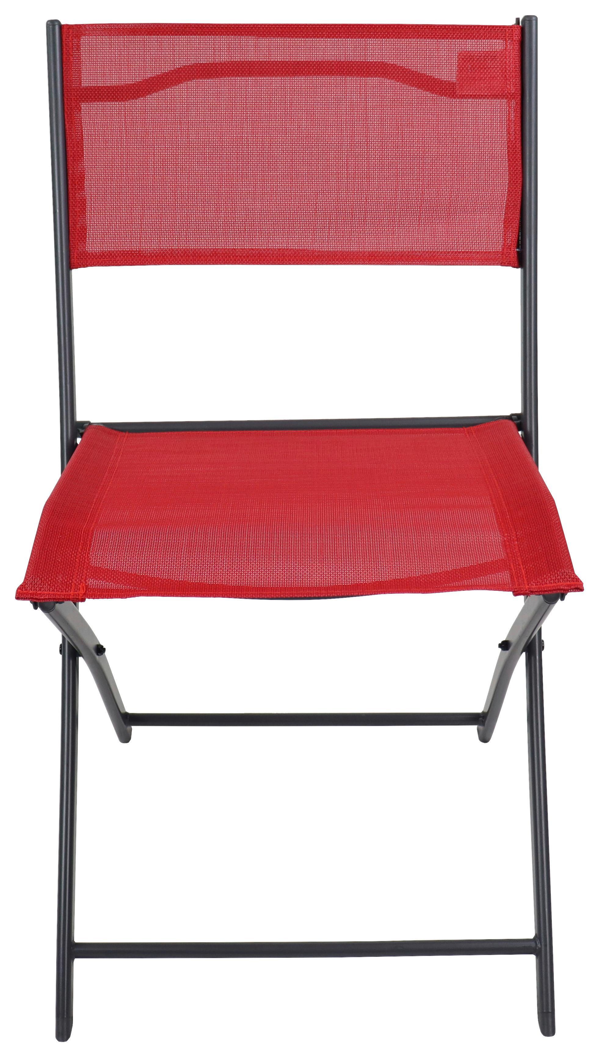 GARTENSTUHL-SET SUMILA - Rot/Schwarz, Modern, Textil/Metall (79/45/46cm) - Ambia Garden