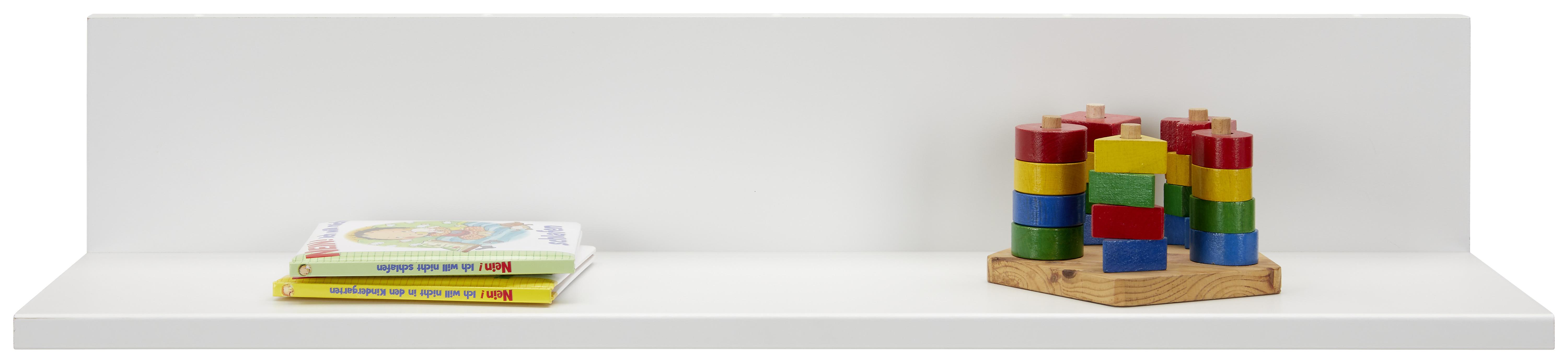 Stenski Regal White, Bela - bela, leseni material (92/22/24cm) - Modern Living