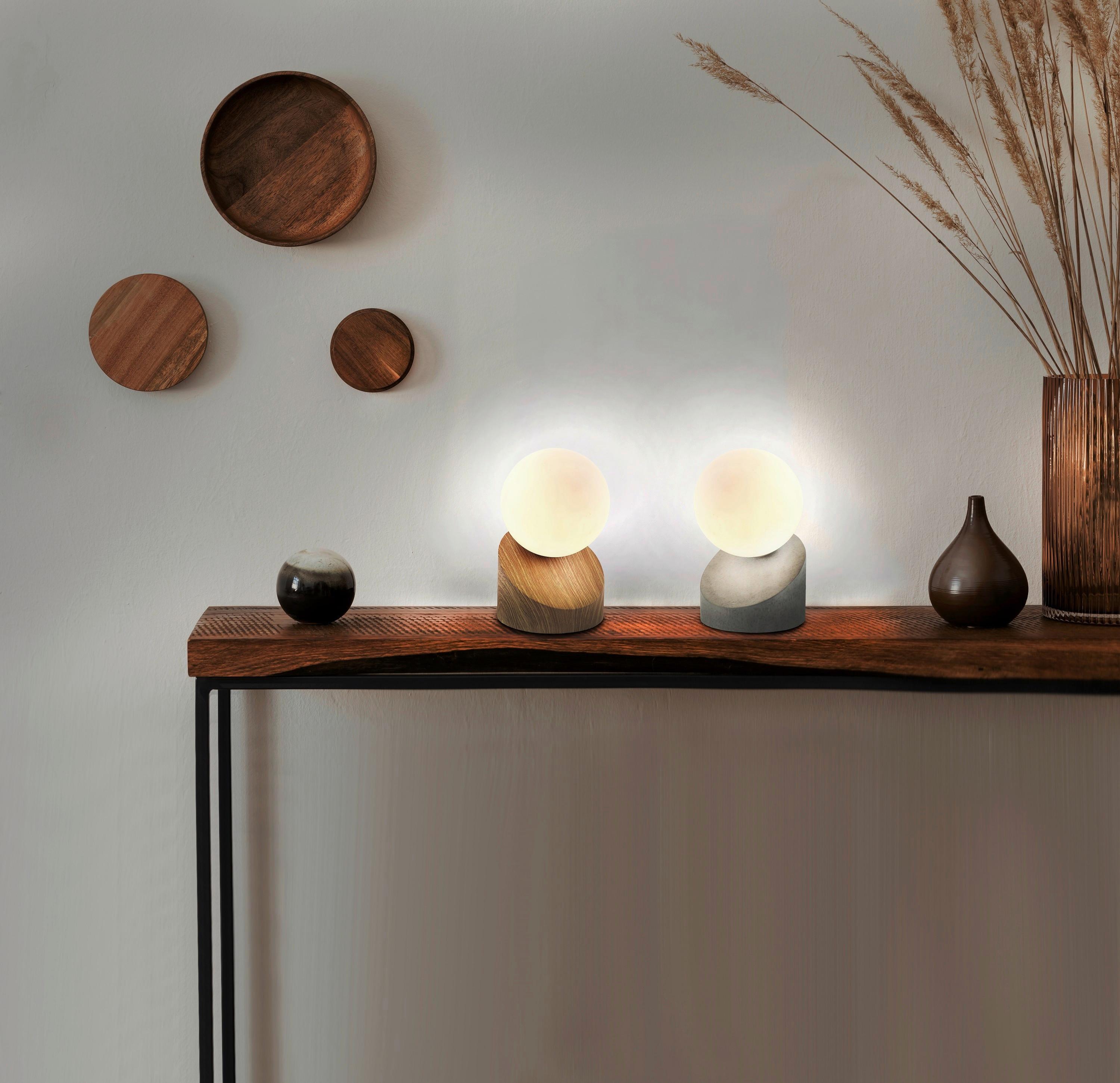 LED-TISCHLEUCHTE 503001486X ALISA - Weiss/Dunkelgrau, Design, Glas/Metall (10/16cm) - Novel