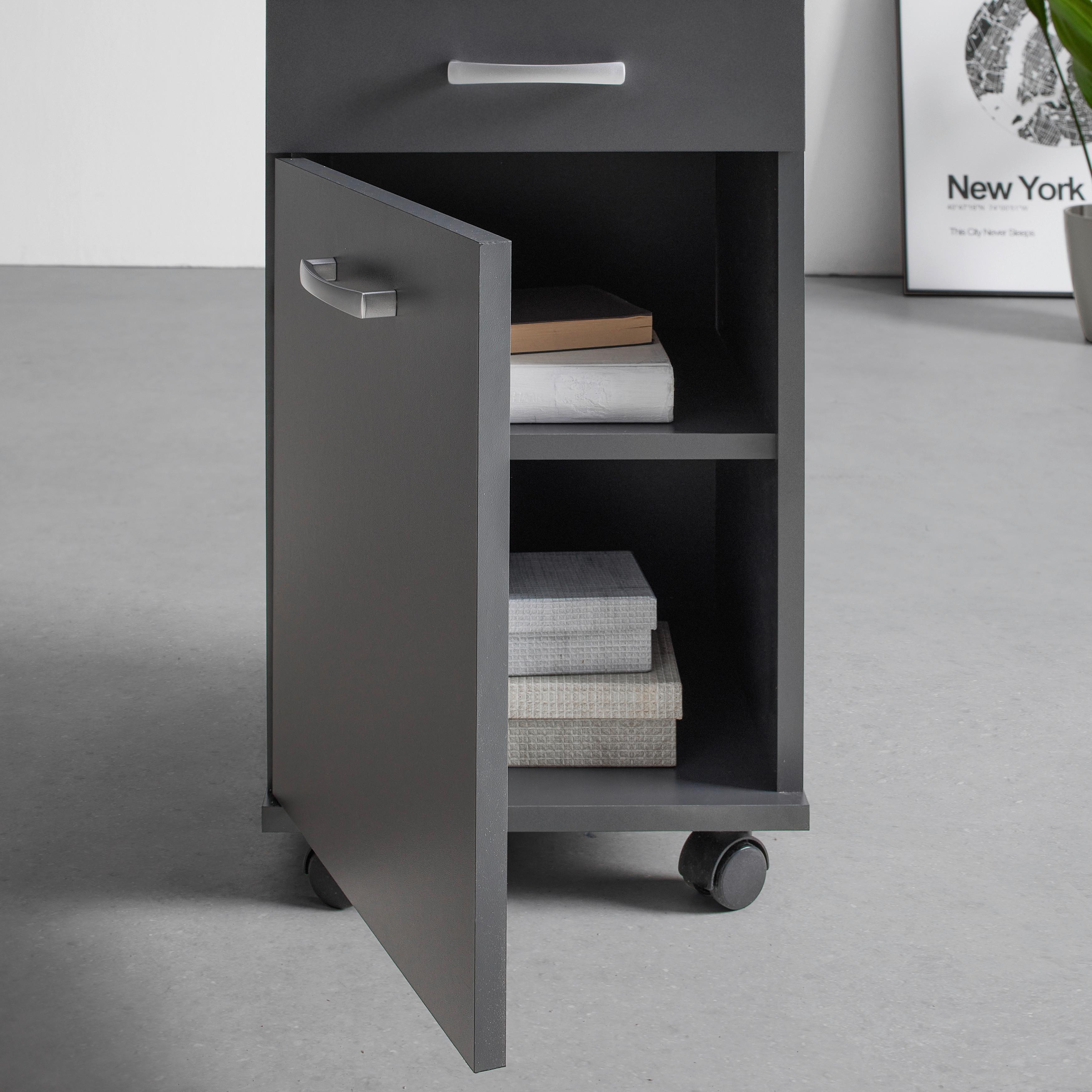 RULLHURTS CAORLE - kromfärg/antracit, Klassisk, trämaterial/plast (33/59/38cm) - Mömax