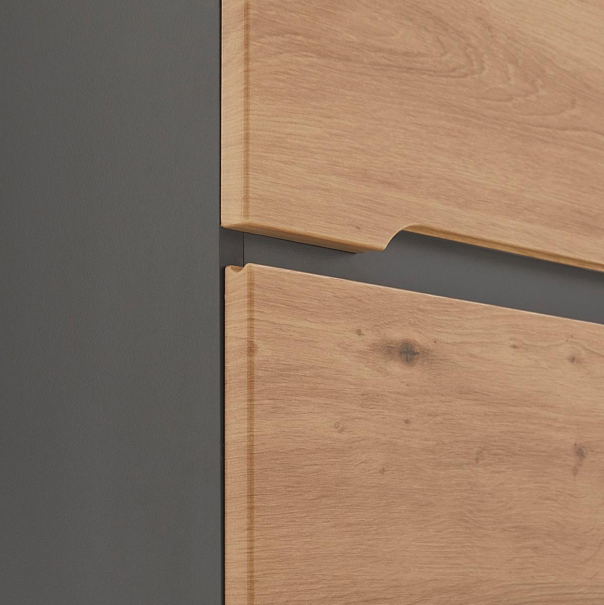 Unterschrank Memphis Artisan Eiche/Grau - Schwarz/Eiche Artisan, MODERN, Holzwerkstoff/Kunststoff (40/90/31cm) - Mömax