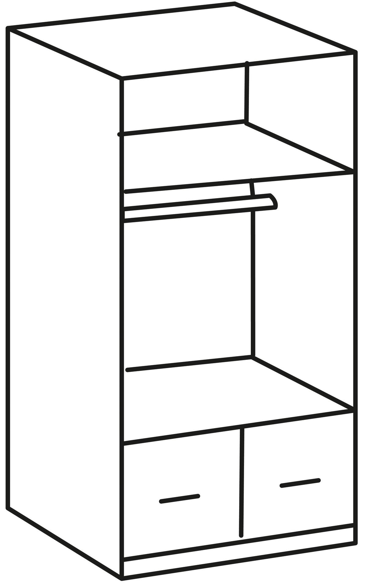 Ormar S Klasičnm Vratima Imago - boje hrasta/boje aluminija, Konvencionalno, staklo/drvni materijal (90/199/58cm) - Modern Living
