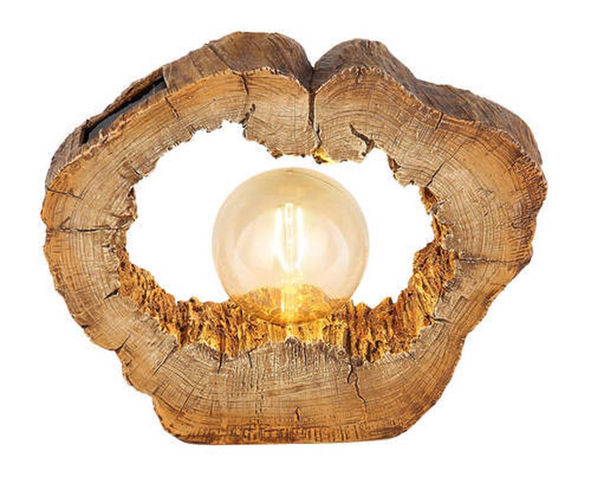 Solarna Svetilka Woodlight, S Sijalko - rjava, Natur, umetna masa (30,5/8,5/25,5cm) - Globo