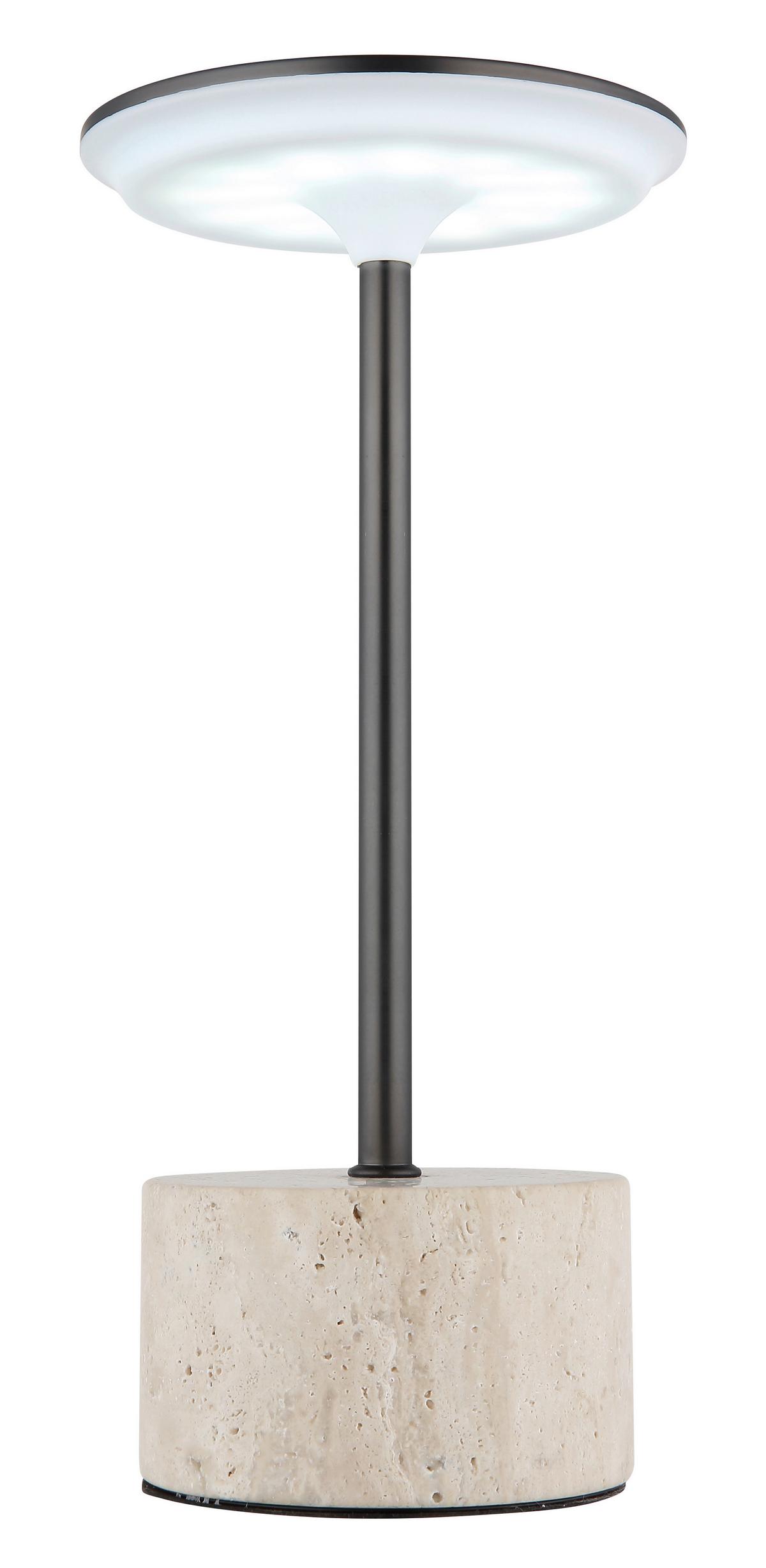 Stolna Punjiva Svjetiljka Laurena - bijela/siva, Design, kamen/metal (12/27.6cm) - Globo