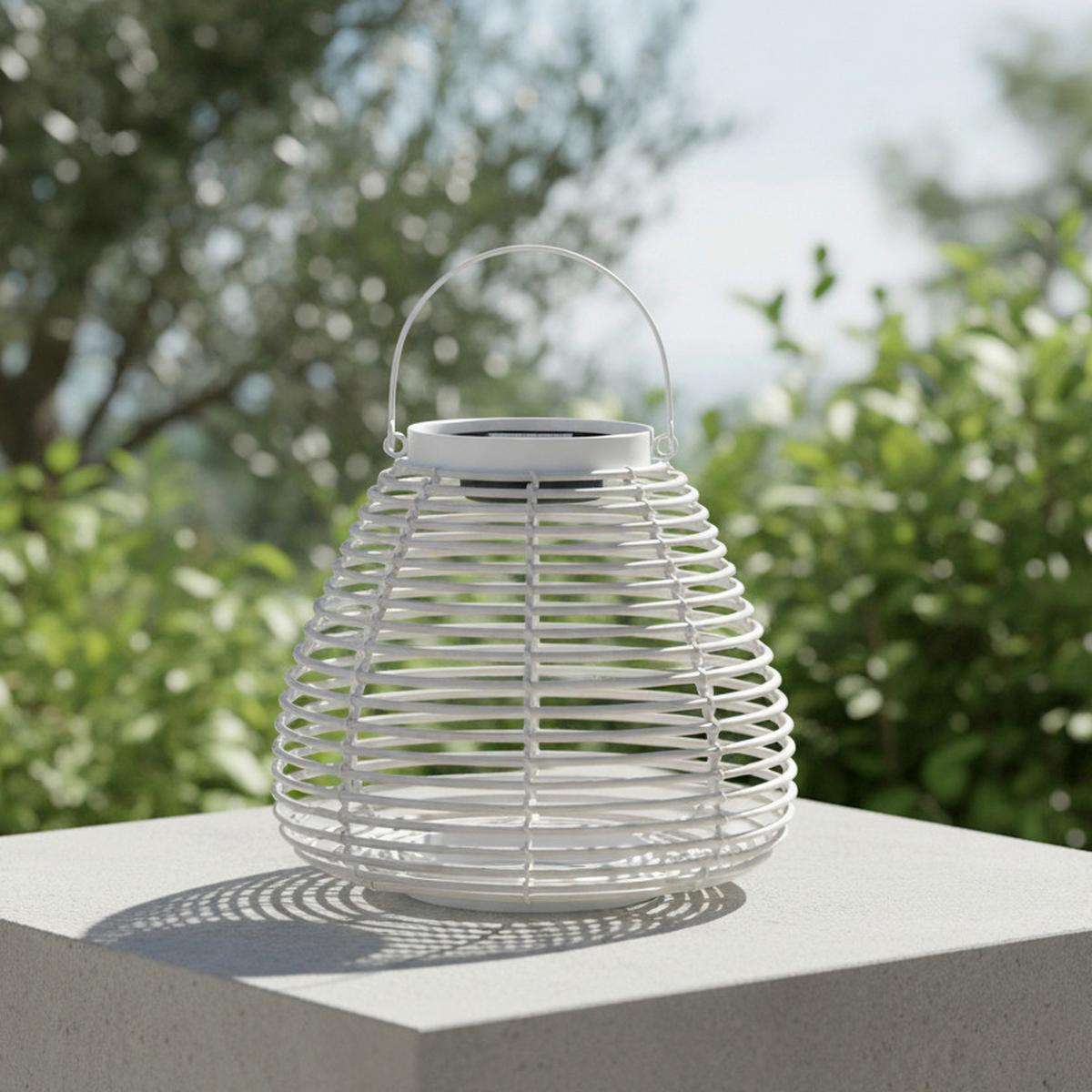 Solarleuchte Anina Weiß Metall/Kunststoff - Weiß, MODERN, Kunststoff/Metall (36/35/36cm) - Bessagi Garden