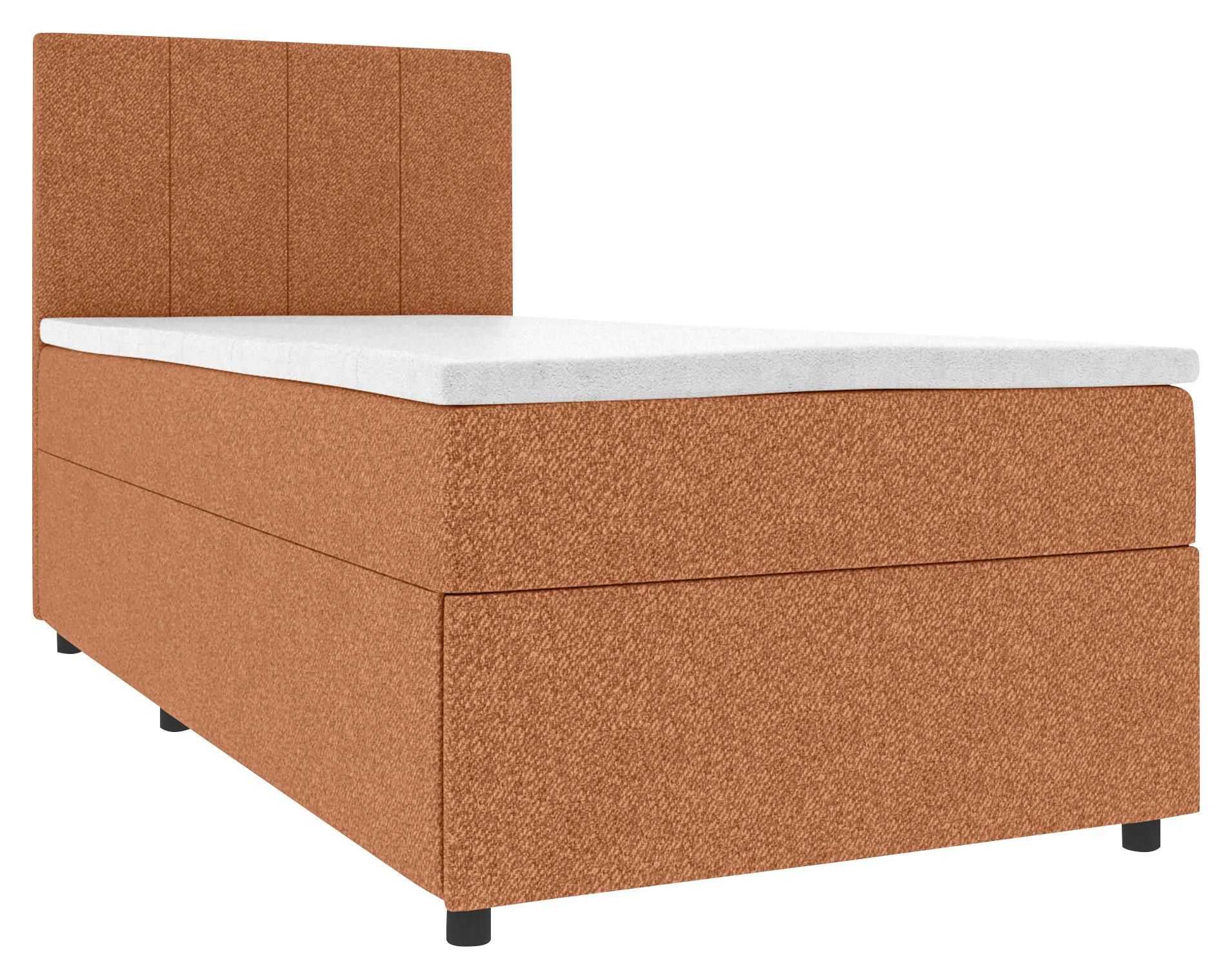 Boxbett Odin Orange ca. 120x200cm - Schwarz/Orange, KONVENTIONELL, Kunststoff/Textil (120/200cm) - Based