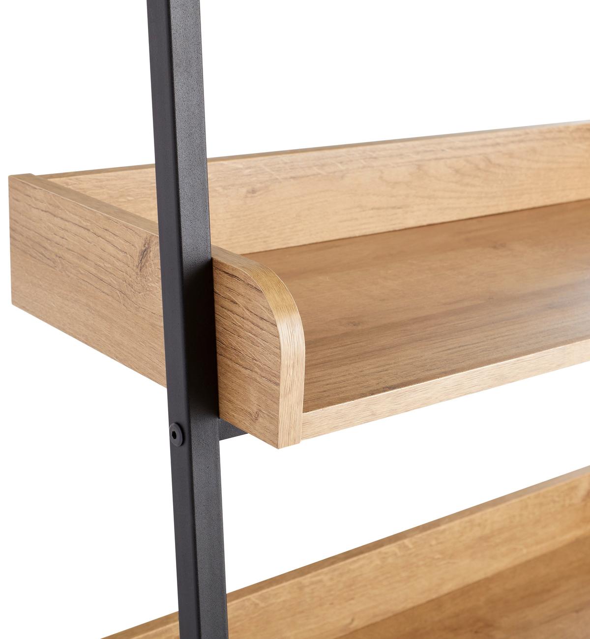 REGAŁ FABBRICA - kolor dębowy, Modern, materiał drewnopochodny/metal (84/180,5/39,6cm) - MID.YOU