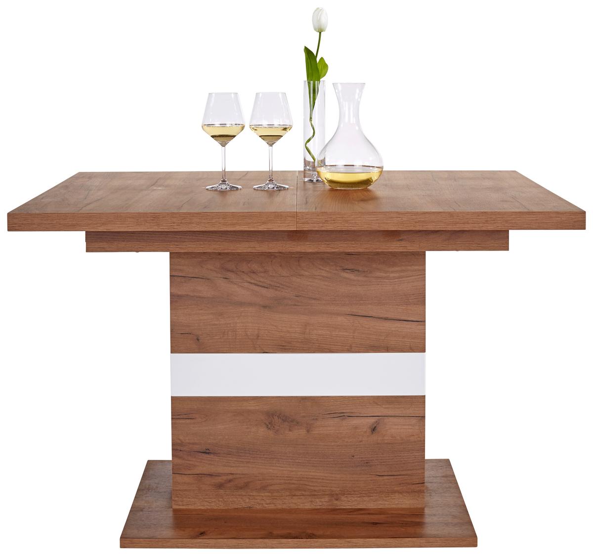 Kihúzható Asztal Avensis New - tölgyfa színű/fehér, Modern, faalapú anyag (120/75,9/80cm) - Luca Bessoni