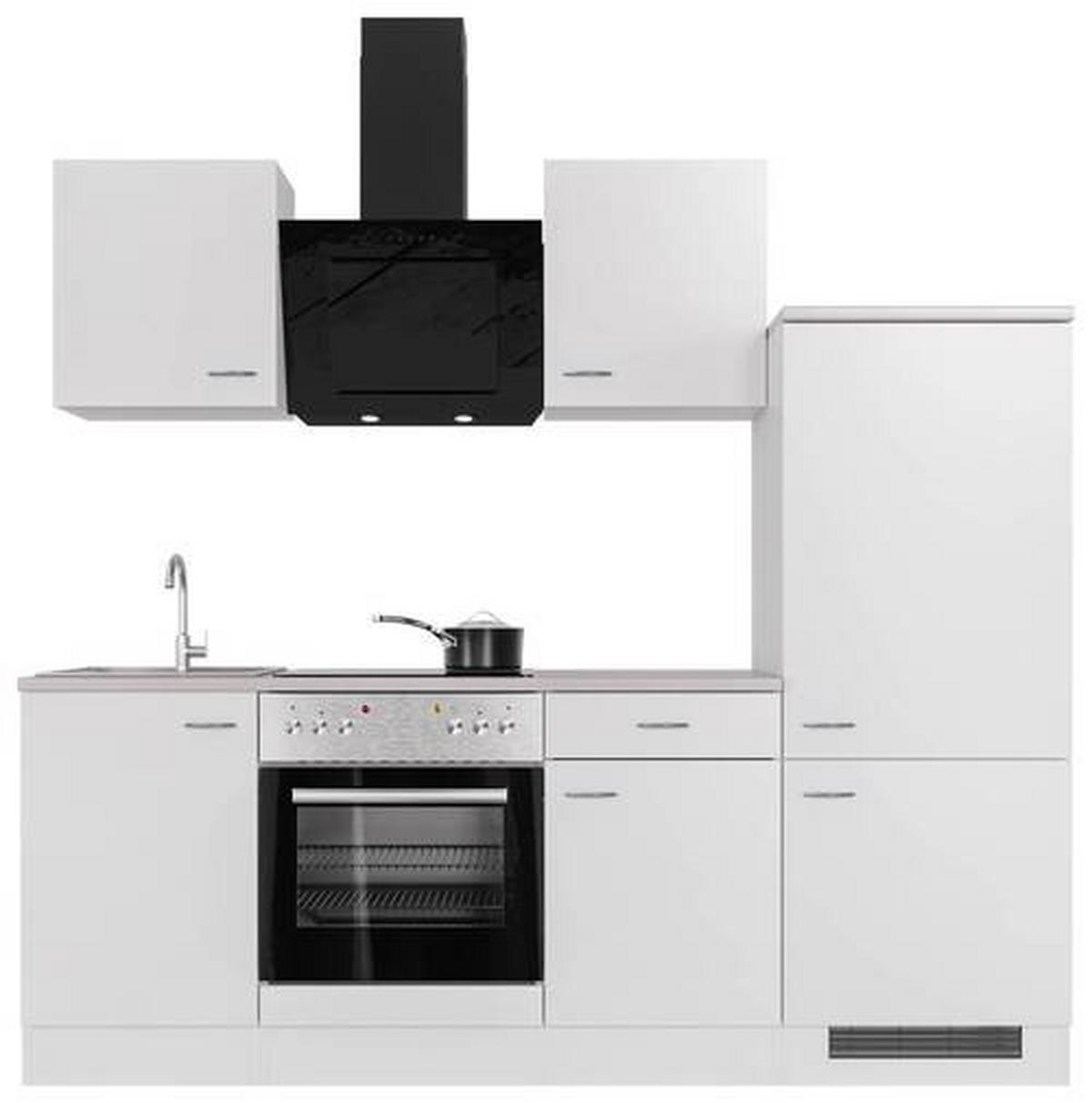 Kuhinjski Blok Wito - barve nerjavečega jekla/bela, Moderno, umetna masa/leseni material (220cm) - FlexWell
