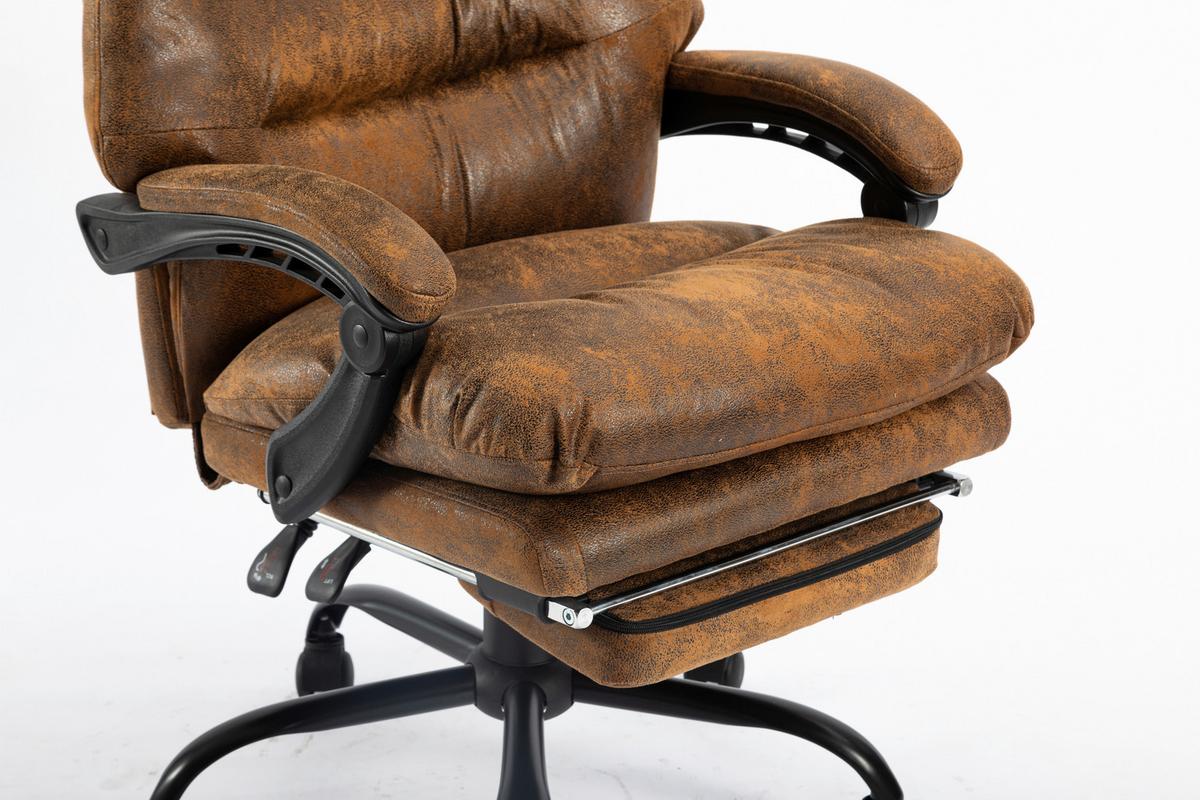 FOTEL SZEFA BIG BOSS - czarny/brązowy, Modern, tworzywo sztuczne/metal (64/114-122/72cm) - MID.YOU
