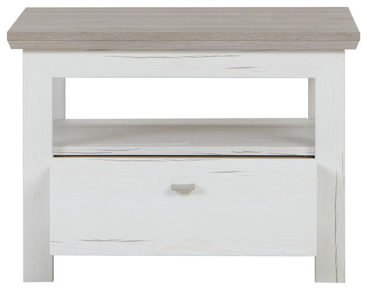 STOLIK BOCZNY CAMRON   -HOM IN- - biały/szary, Konventionell, materiał drewnopochodny/metal (65/65/46,6cm) - Hom`in