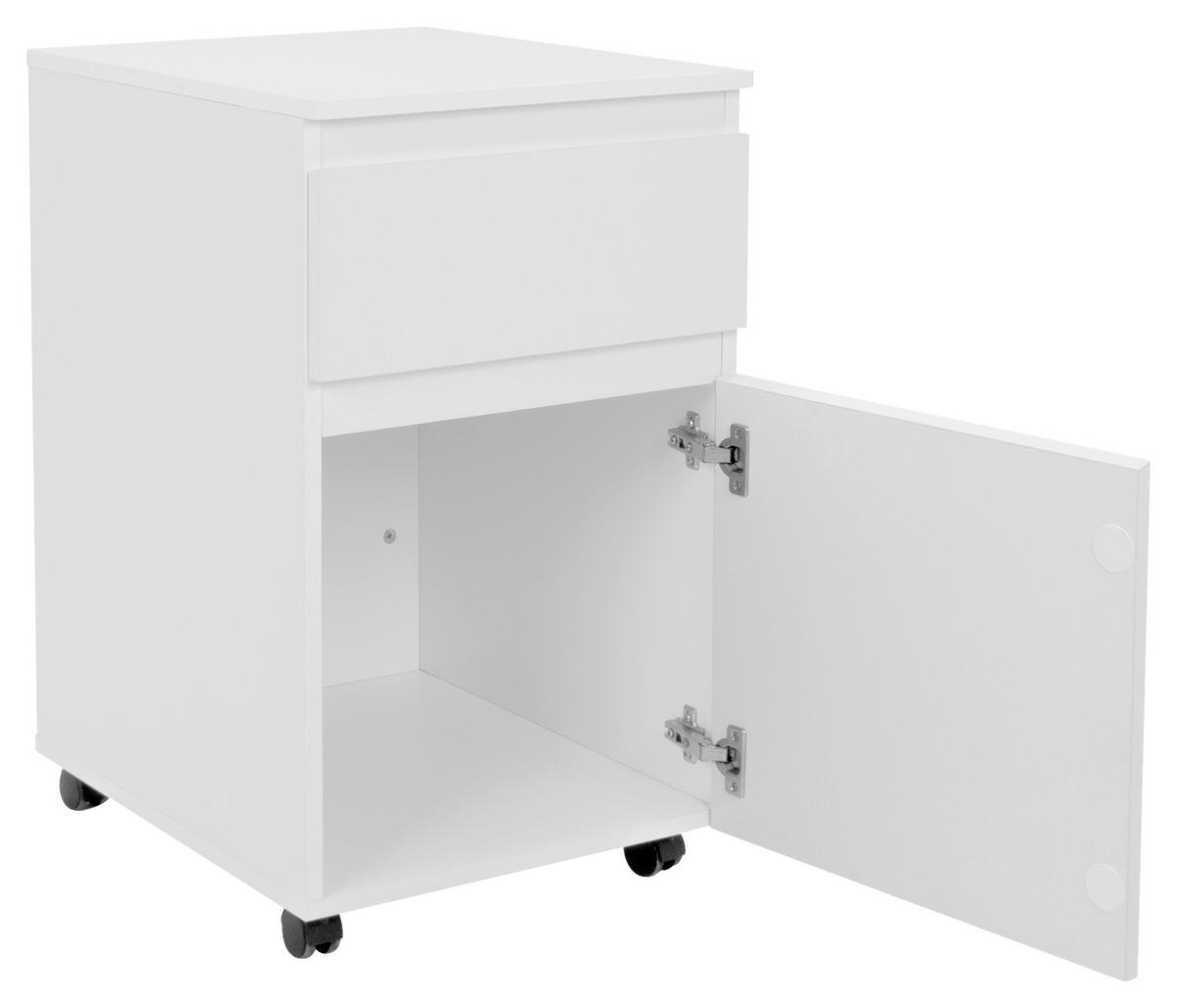 KONTENER NA KÓŁKACH IMAGE 31 - biały, Konventionell, materiał drewnopochodny/tworzywo sztuczne (44/73/52cm) - MID.YOU