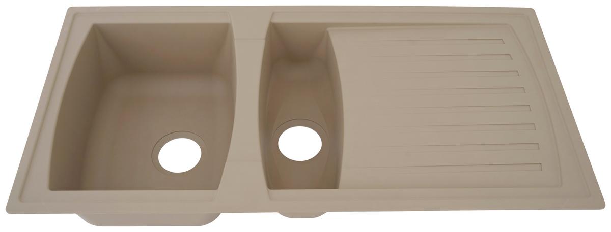 Einbauspüle Boston ca. 100x20x50 cm Beige - Beige, Trend, Glas/Kunststoff (100/20/50cm) - Respekta