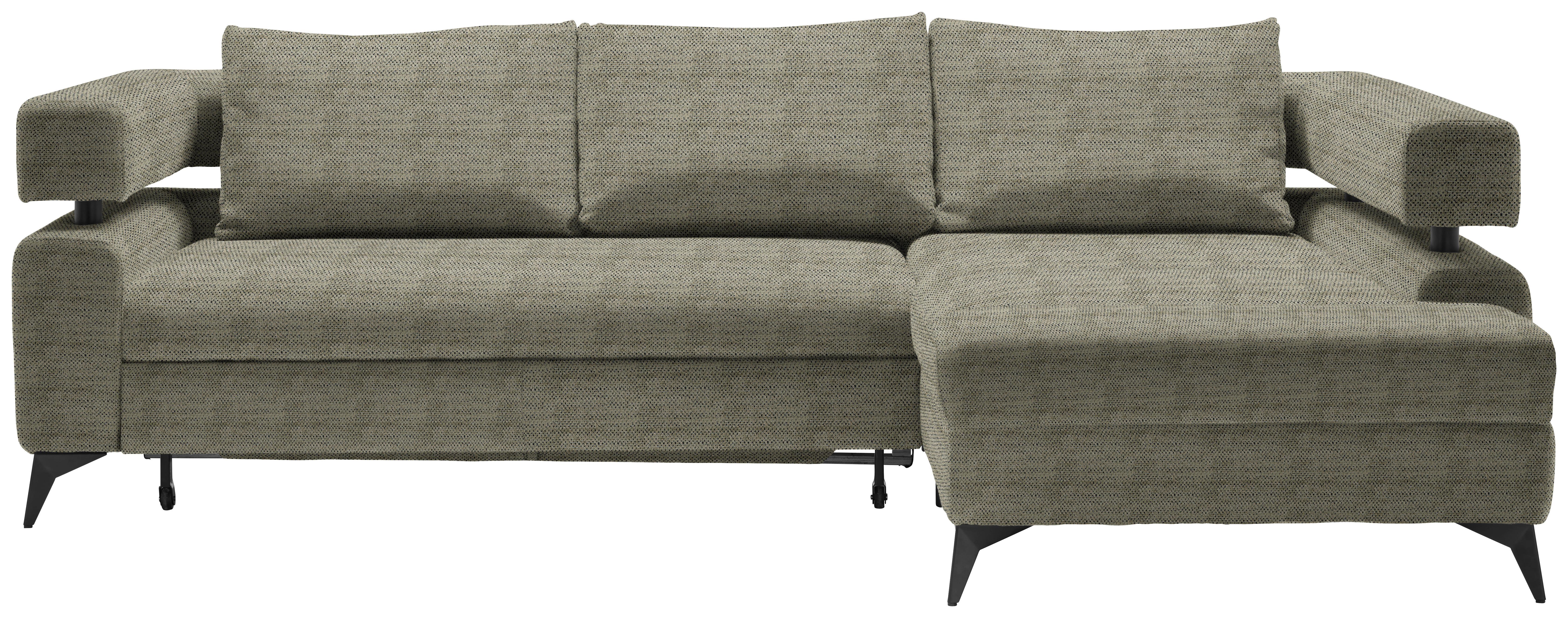 Kutna Garnitura Rosalie - maslinasto zelena/crna, Konvencionalno, tekstil/metal (265/184cm) - Modern Living