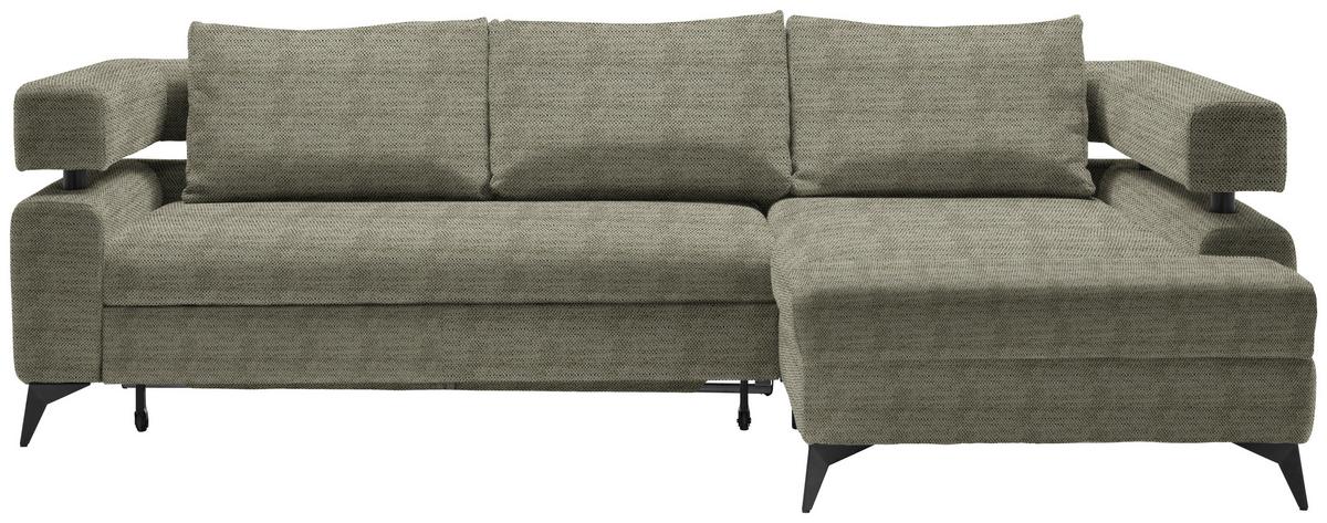 Kutna Garnitura Rosalie - maslinasto zelena/crna, Konvencionalno, tekstil/metal (265/184cm) - Modern Living