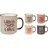 Bögre Jumbo - világosszürke/pink, kerámia (11/11,4cm)