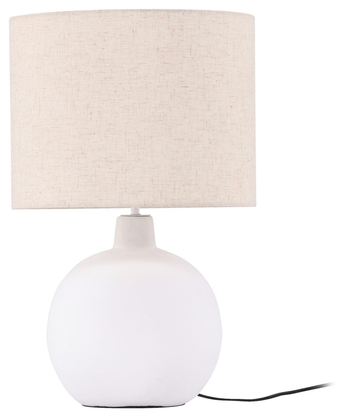 TISCHLEUCHTE TORCELLO - Beige/Weiß, Basics, Stein/Textil (32/51/32cm) - P & B