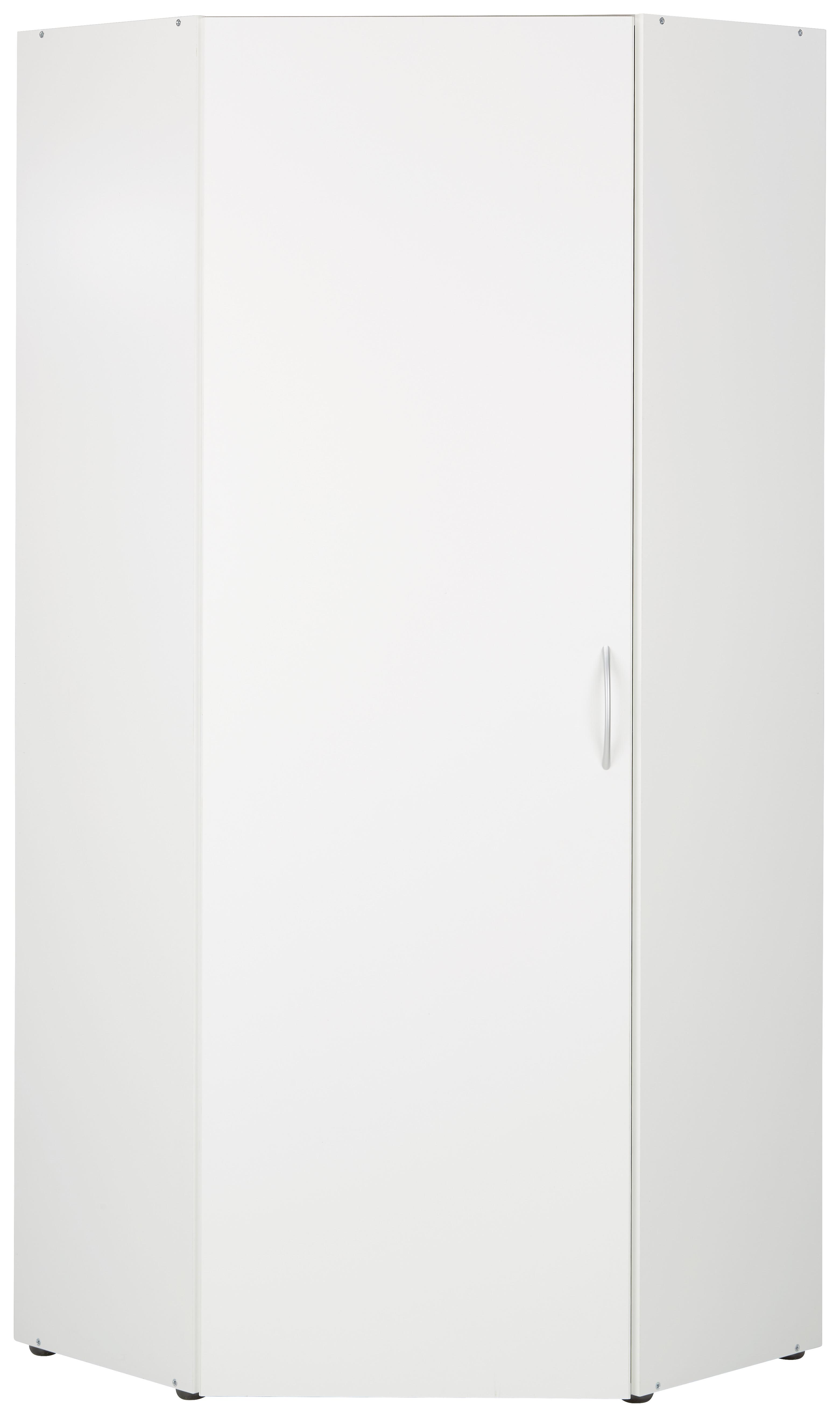 Eckschrank in Weiß - Alufarben/Weiß, Holzwerkstoff/Kunststoff (80/185/80cm) - Modern Living