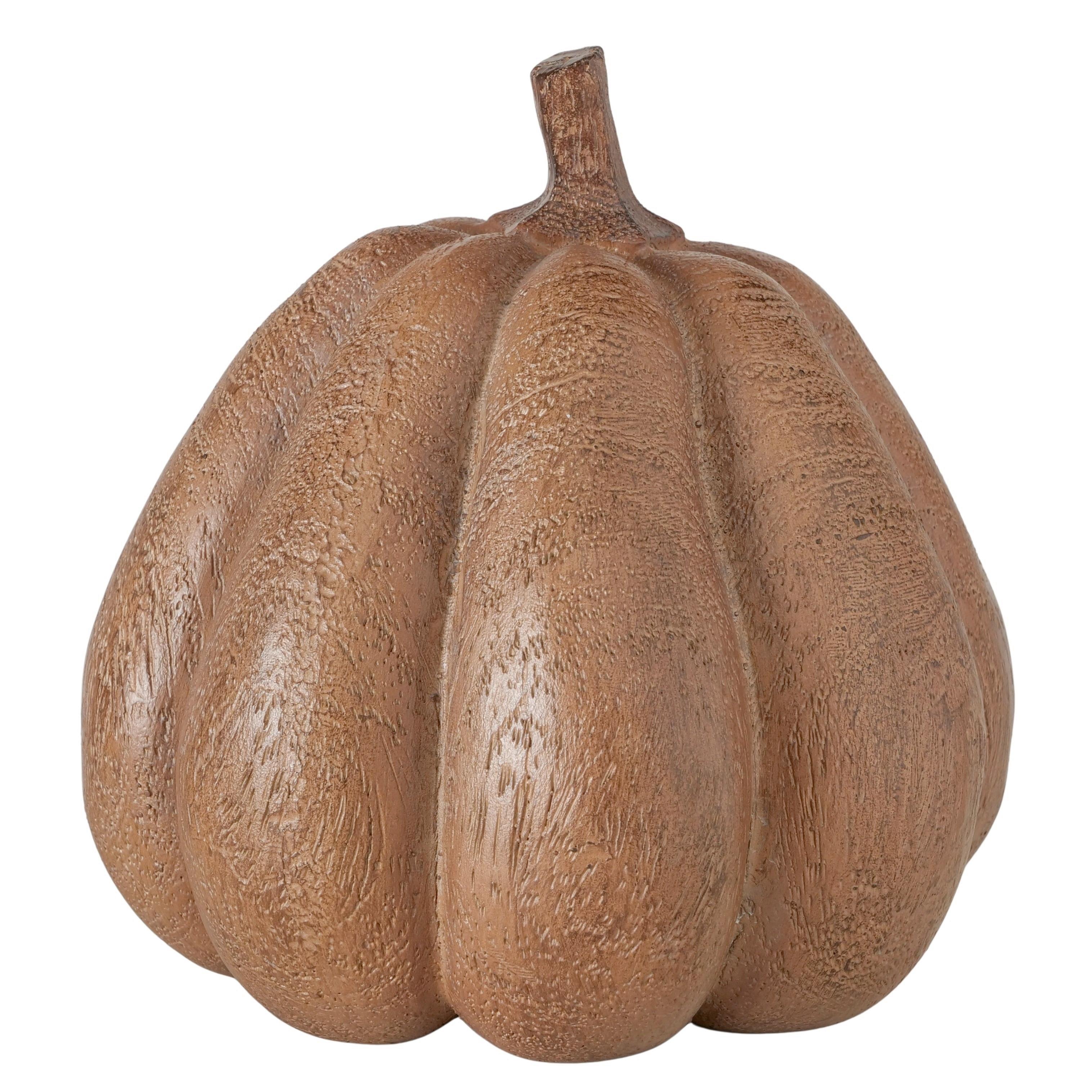 Dekokürbis Curbita I Braun Ø ca. 12,5cm - Braun, Basics, Kunststoff/Stein (12,5/12cm) - Mömax