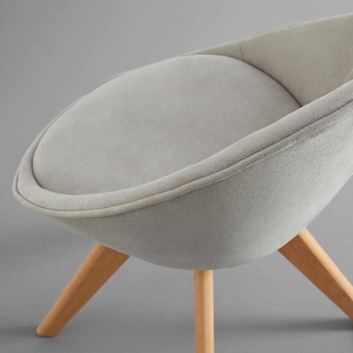 Stuhl Valera Hellgrau Mikrofaser Drehbar Gepolstert - Buchefarben/Hellgrau, MODERN, Holz/Textil (59/79/58,5cm) - Bessagi Home