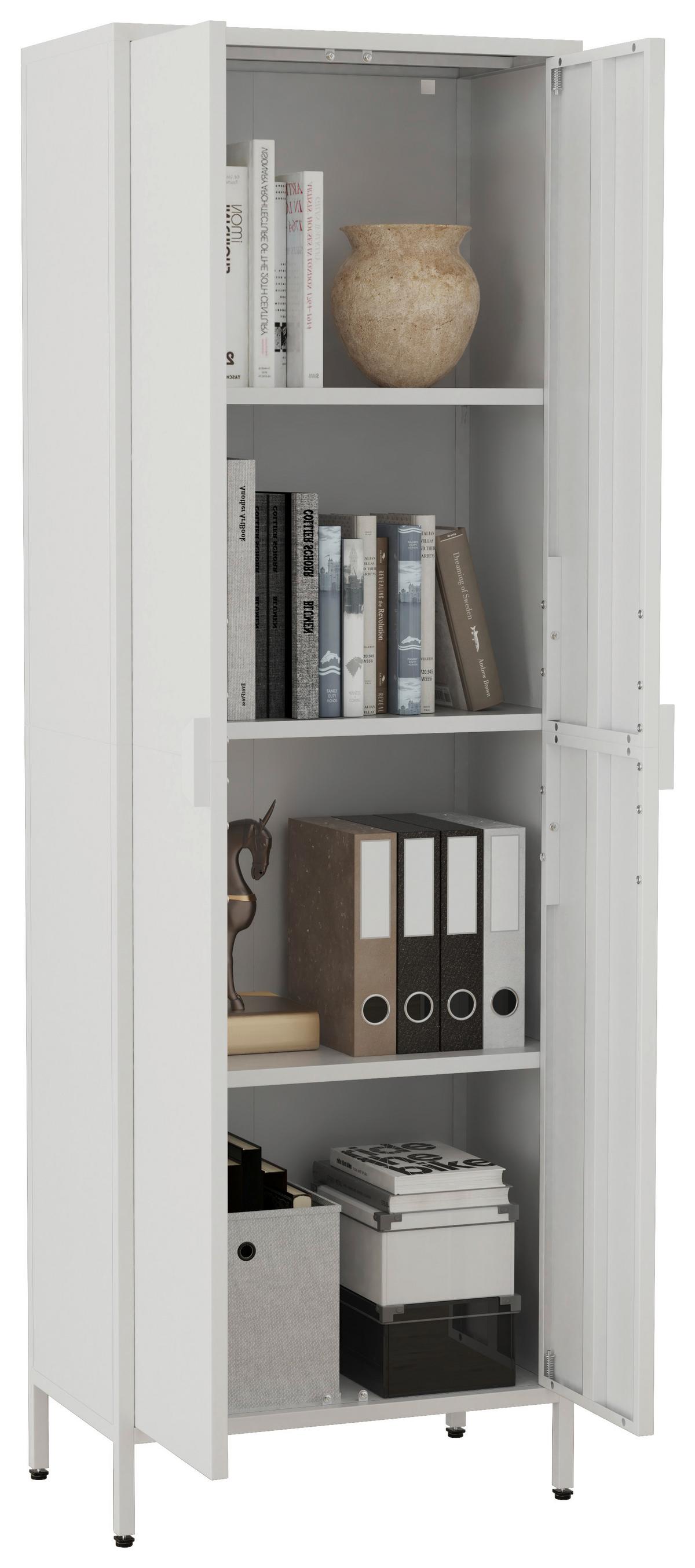 DREHTÜRENSCHRANK FLOKAS XL - Weiss, Design, Metall (60/180/35cm) - MID.YOU