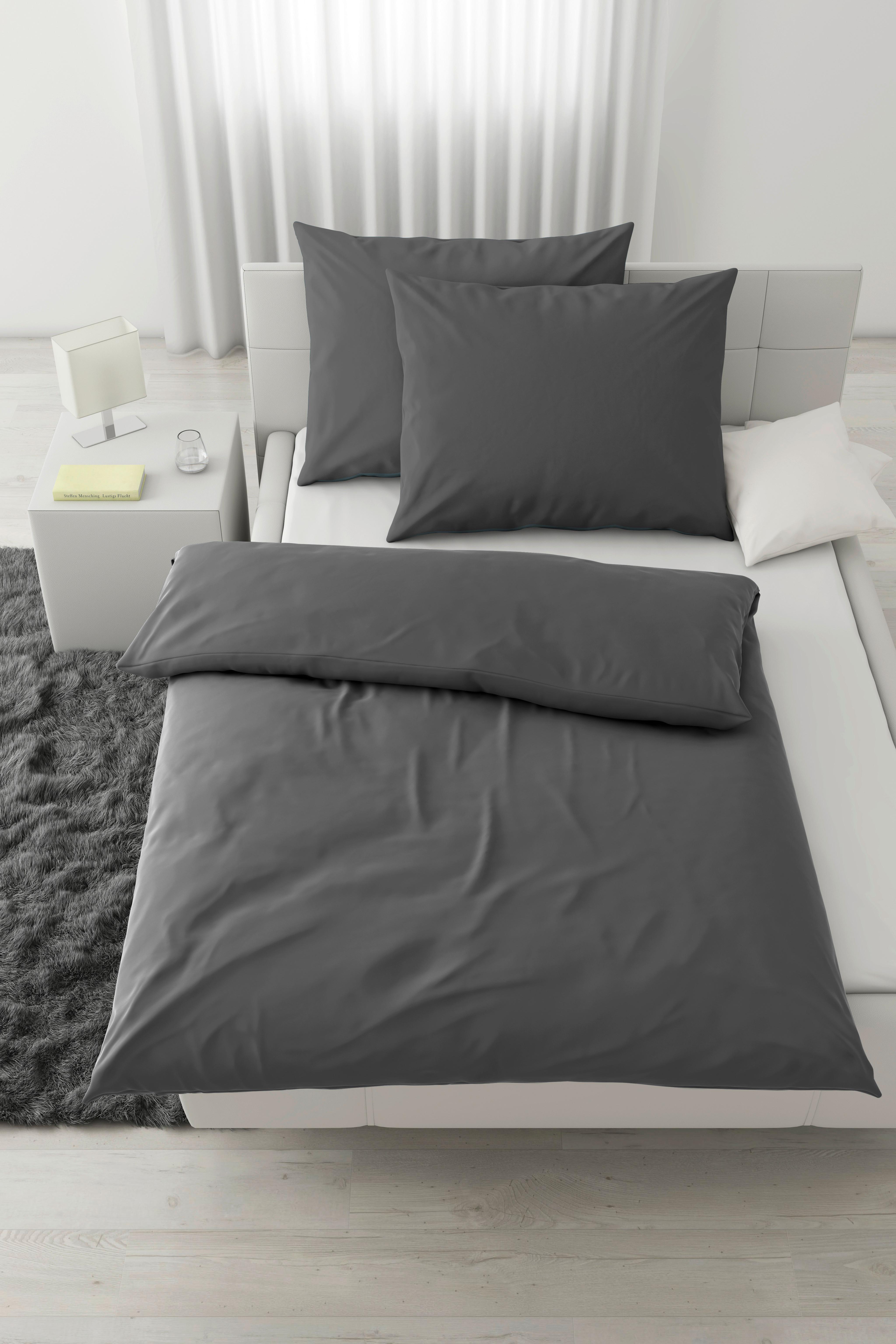 Posteljina 200x200cm 2x60x80cm Victoria Xxl - antracit, Moderno, tekstil (200/200cm) - Mömax