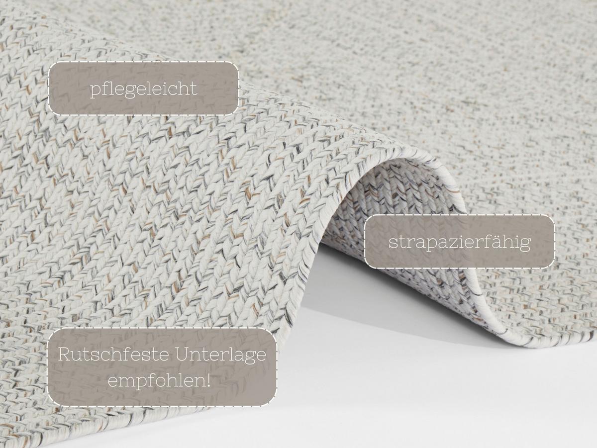 Läufer Trenzado Limelan Creme ca. 80x200cm - Multicolor/Creme, Design, Kunststoff (80/200cm)