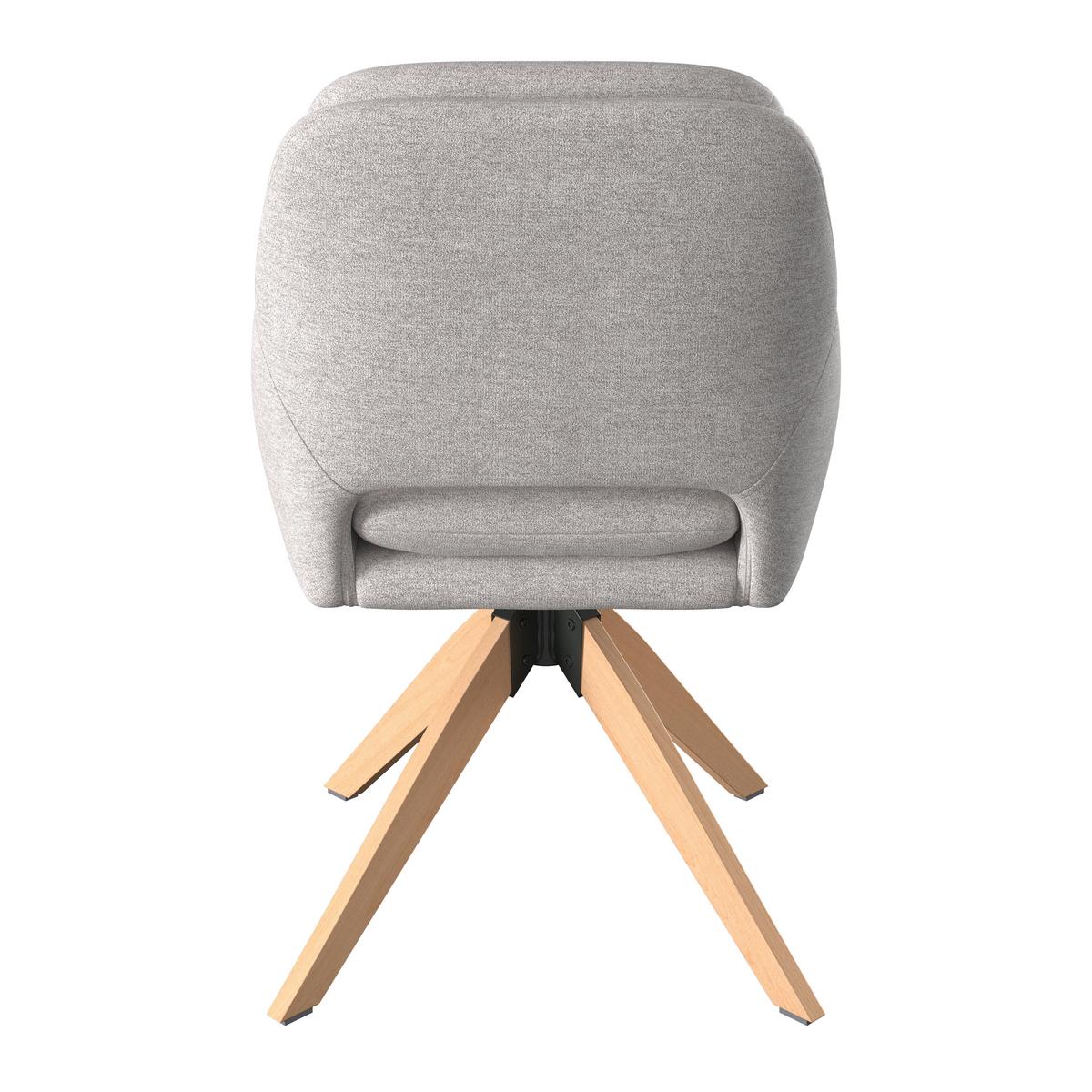 Armlehnstuhl Adrien Greige Webstoff Drehbar Gepolstert - Greige/Naturfarben, MODERN, Holz/Textil (64/59/92cm) - Bessagi Home