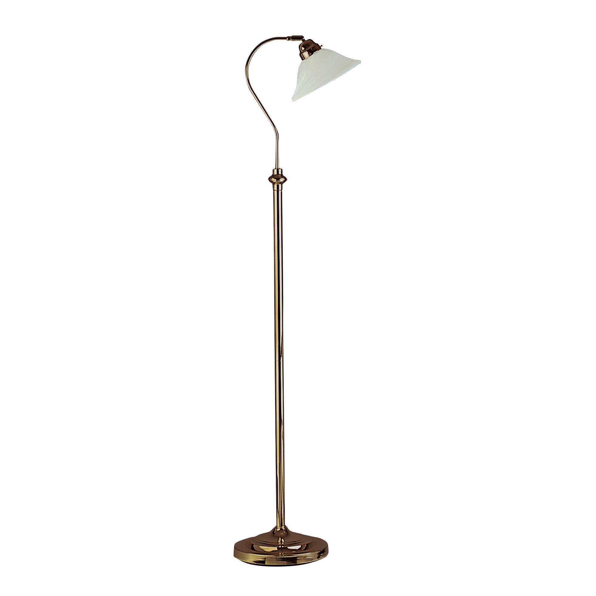 Állólámpa Eu9122ab - sárgarézszínű/fehér, Basics, üveg/fém (25/140cm)