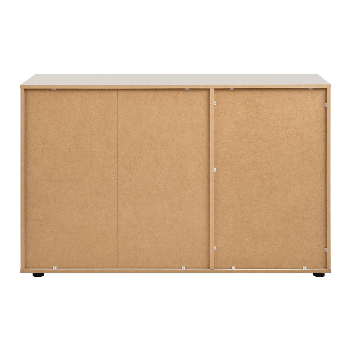 Kommode Lumio Kaschmir/Eiche Artisan - Kaschmir/Schwarz, KONVENTIONELL, Holzwerkstoff/Kunststoff (130/83/41cm) - Mömax