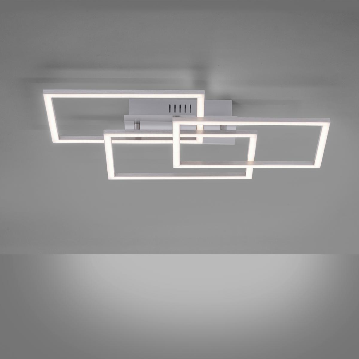 LED-Deckenleuchte Iven max. 31 Watt - Alufarben, Design, Kunststoff/Metall (54/33,5/7,5cm)