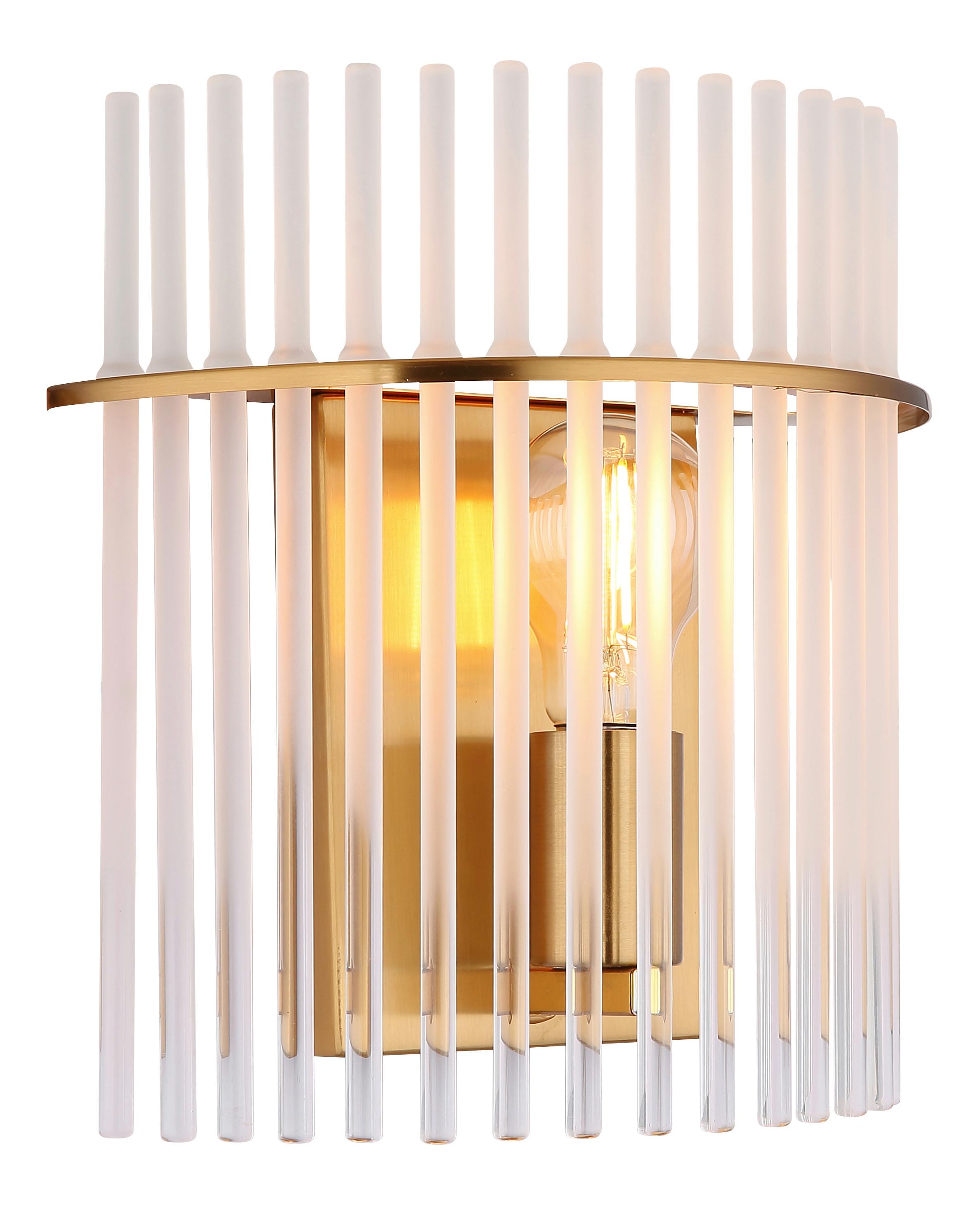 Wandleuchte Gorley Klar/Goldfarben max. 60 Watt - Klar/Goldfarben, KONVENTIONELL, Glas/Metall (25/12,5/26cm) - Globo