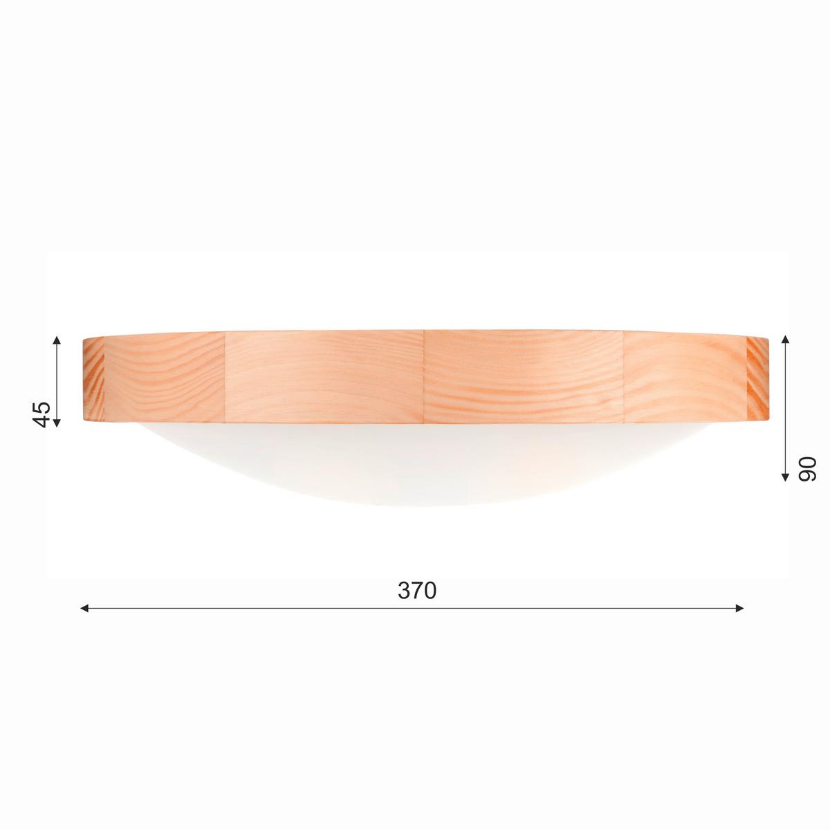 Deckenleuchte Anello Kieferfarbe max. 15 Watt - Kieferfarben, Natur, Holz (37/37/8cm)